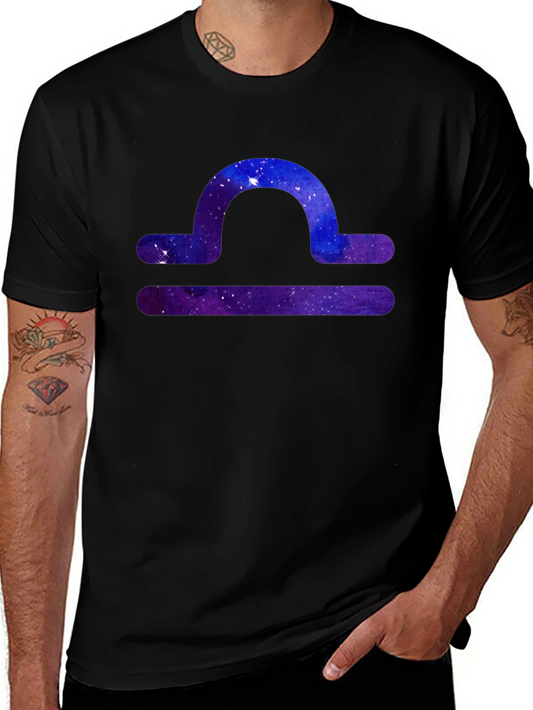 Libra Zodiac Galaxy T-Shirt - Black