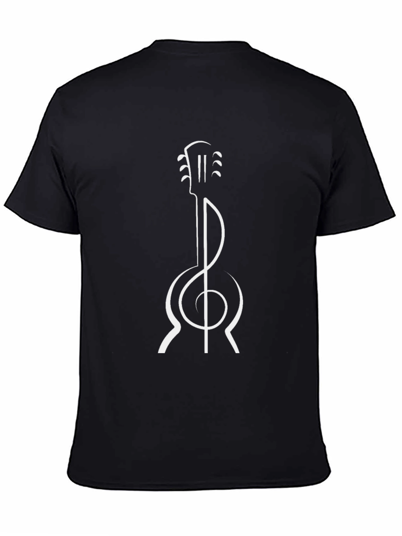 Guitar Treble Clef Black T-Shirt - Music Lover Tee