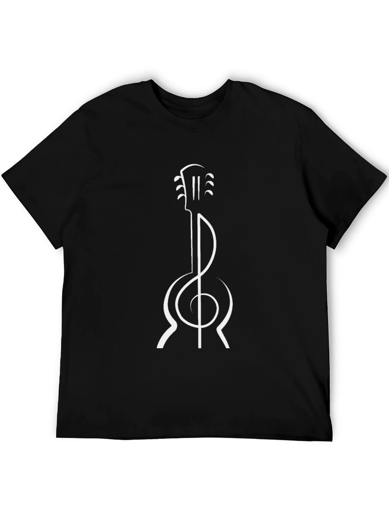 Guitar Treble Clef Black T-Shirt - Music Lover Tee