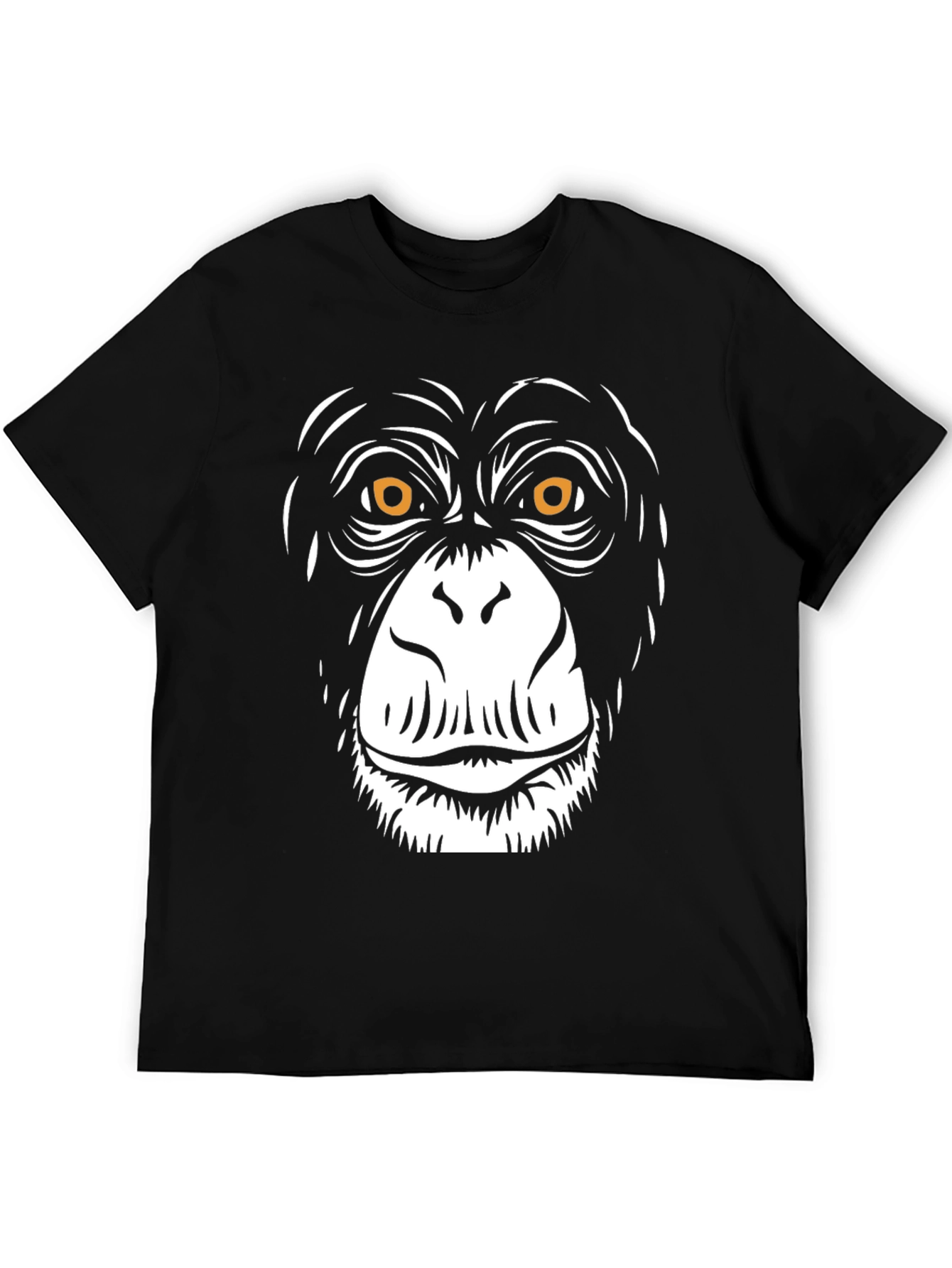 Chimpanzee Face Graphic Black T-Shirt