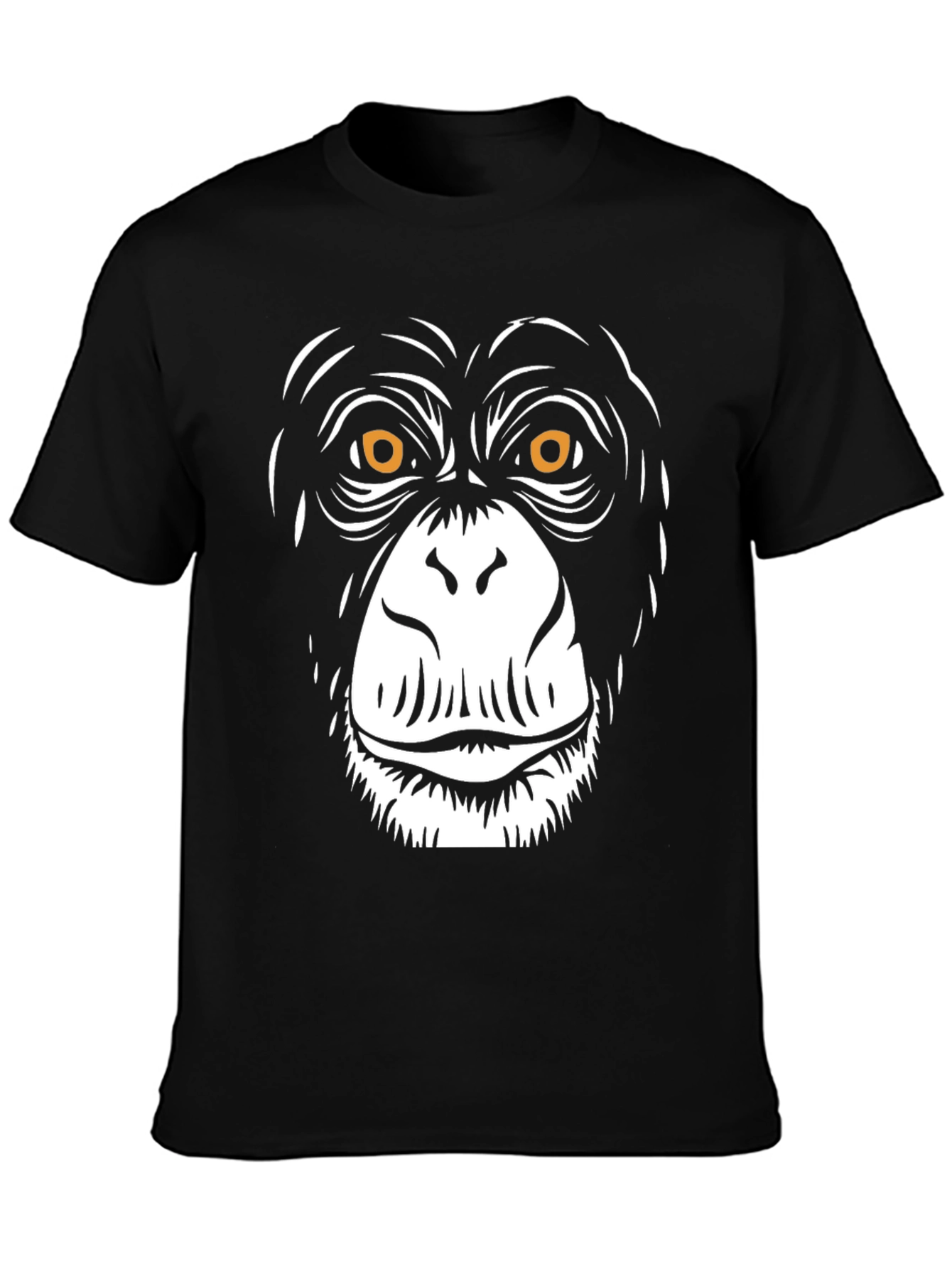 Chimpanzee Face Graphic Black T-Shirt