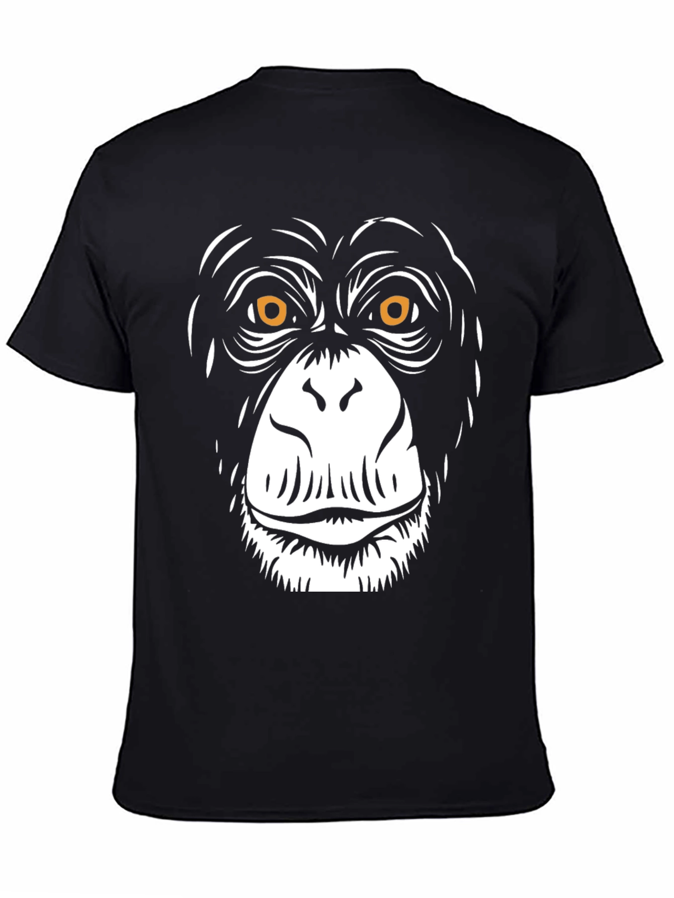 Chimpanzee Face Graphic Black T-Shirt