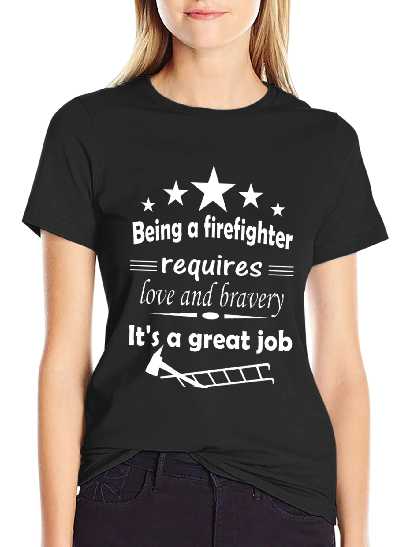 Firefighter Love & Bravery Graphic T-Shirt