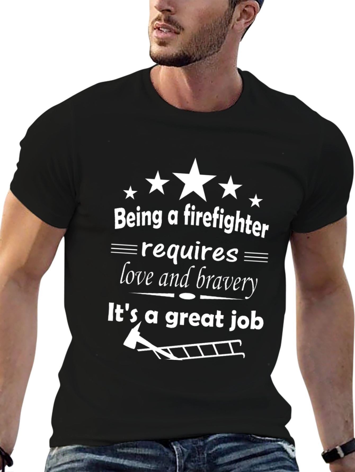 Firefighter Love & Bravery Graphic T-Shirt