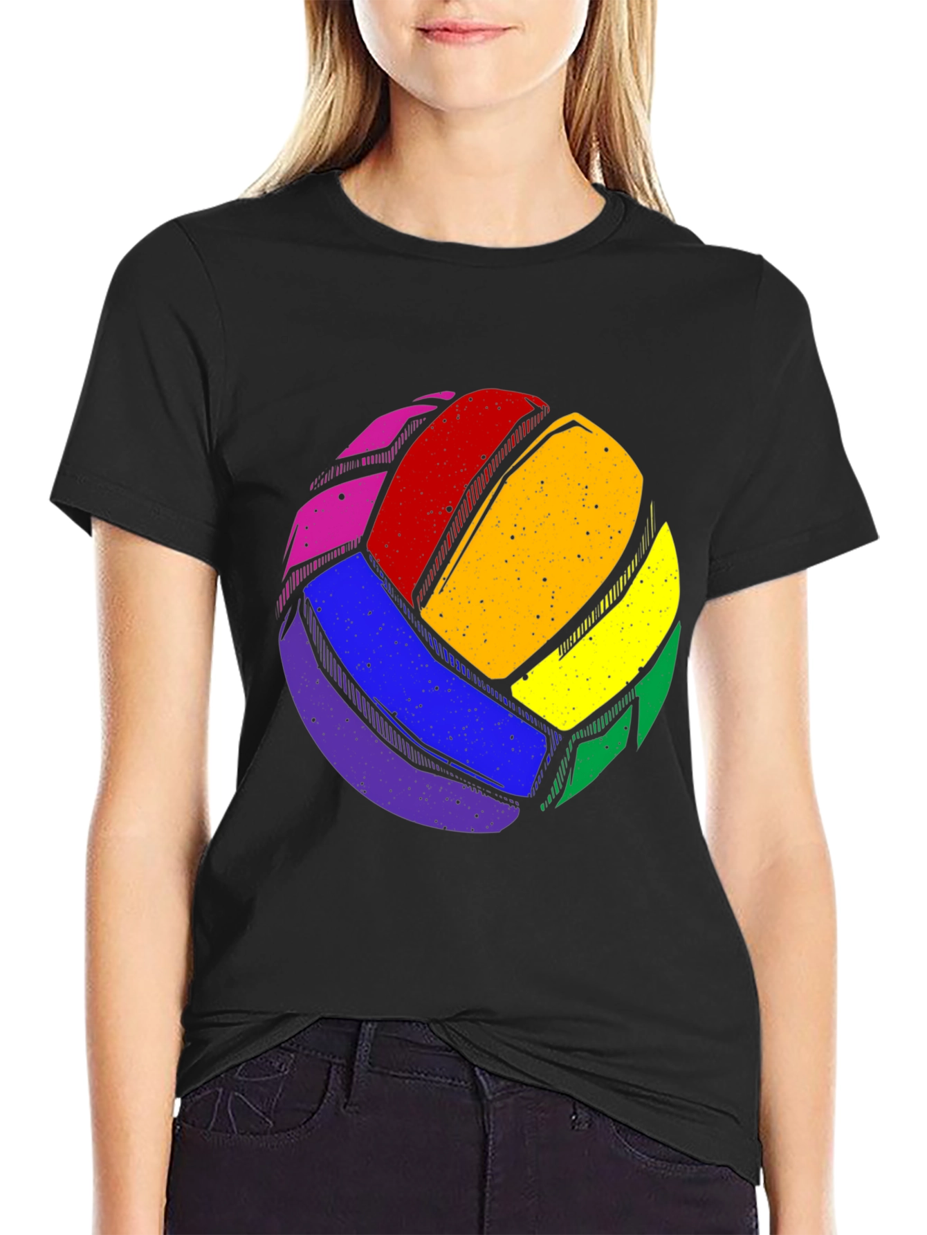 Rainbow Volleyball Graphic Tee - Pride Sportswear