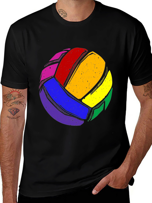 Rainbow Volleyball Graphic Tee - Pride Sportswear