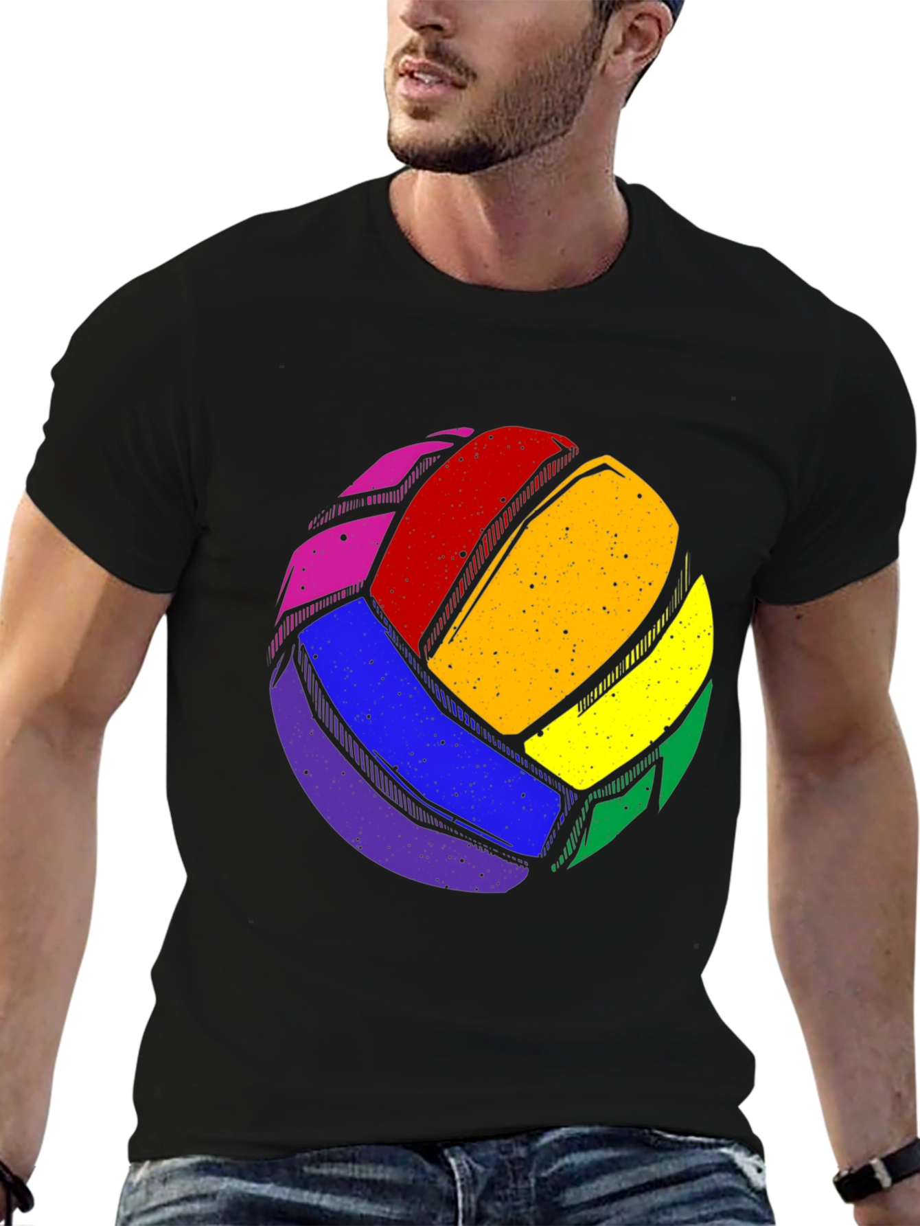 Rainbow Volleyball Graphic Tee - Pride Sportswear