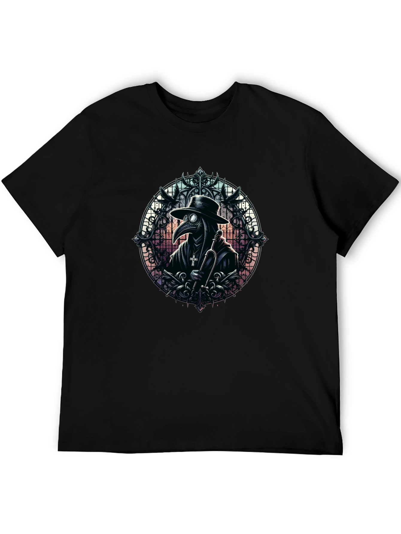 Plague Doctor Graphic Tee - Gothic Style