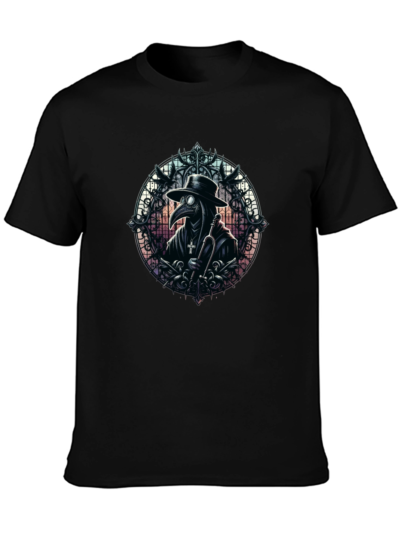 Plague Doctor Graphic Tee - Gothic Style