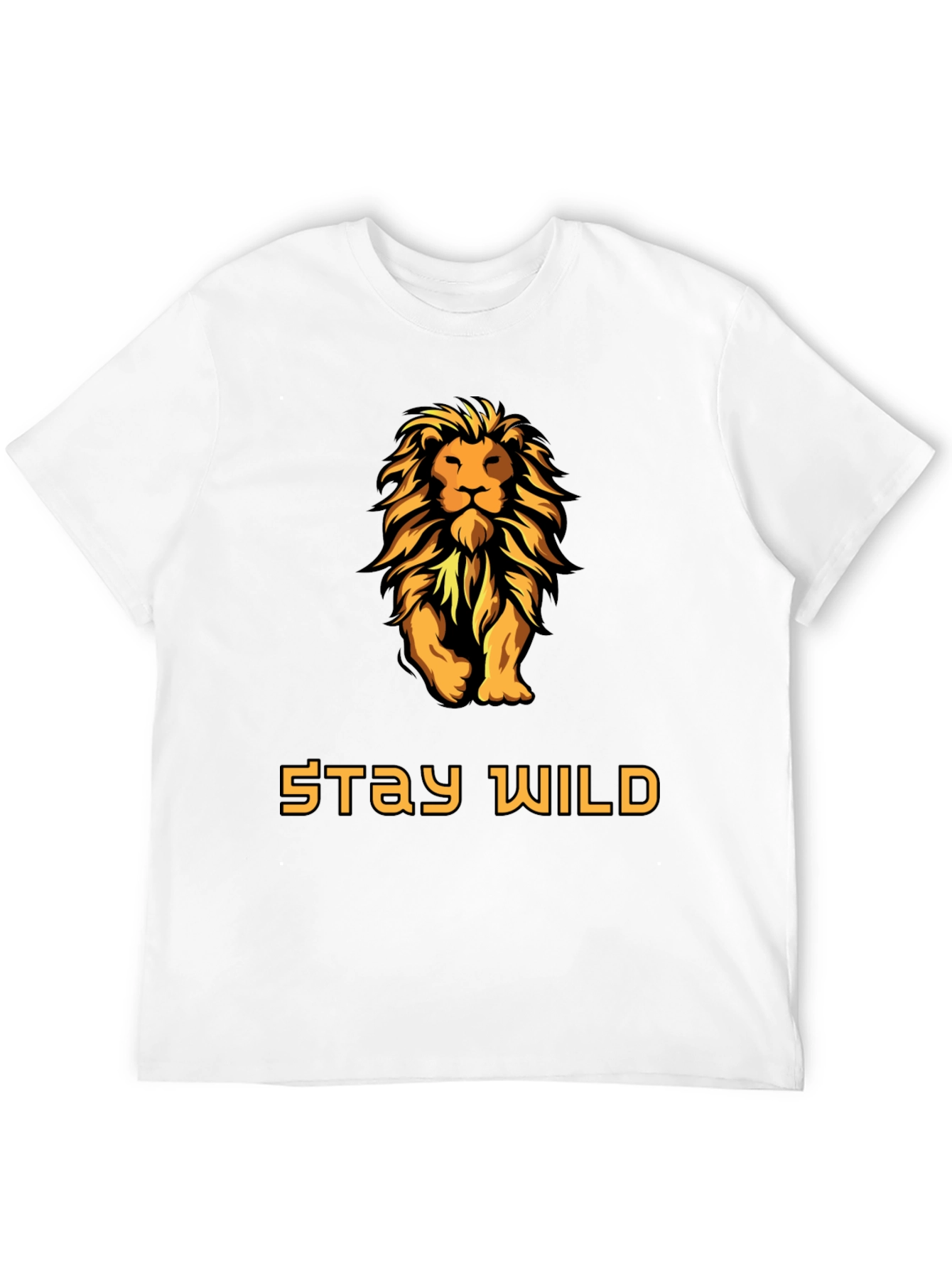 Stay Wild Lion Graphic T-Shirt - Bold Black Tee