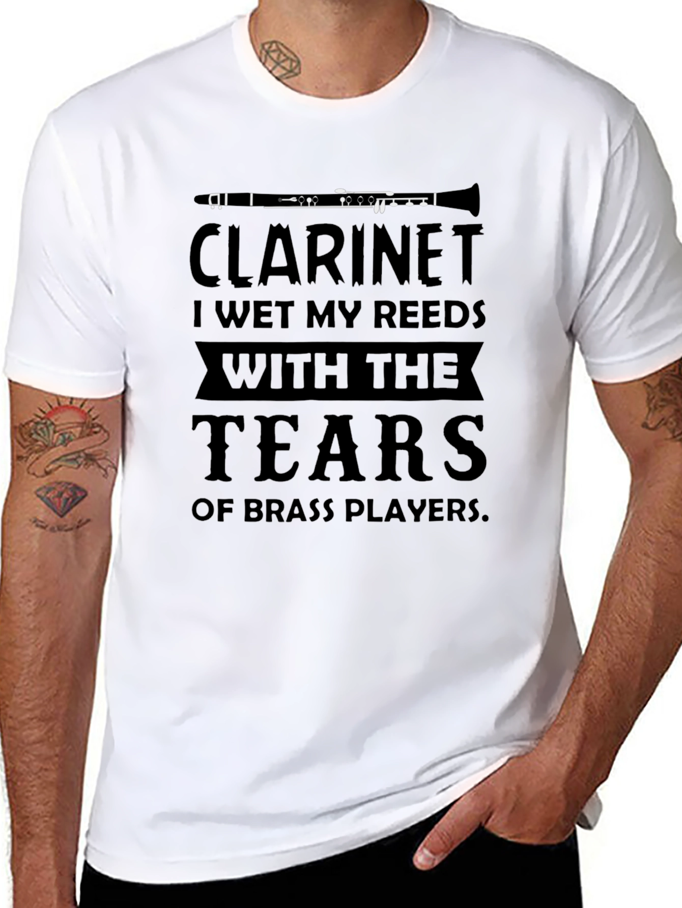 Clarinet Tears of Brass Players Black T-Shirt