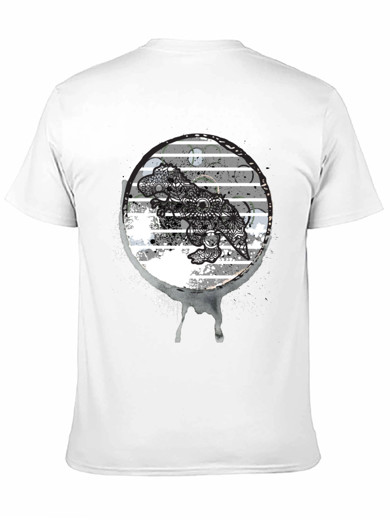 Dino Mandala Graphic Tee - Black T-Shirt