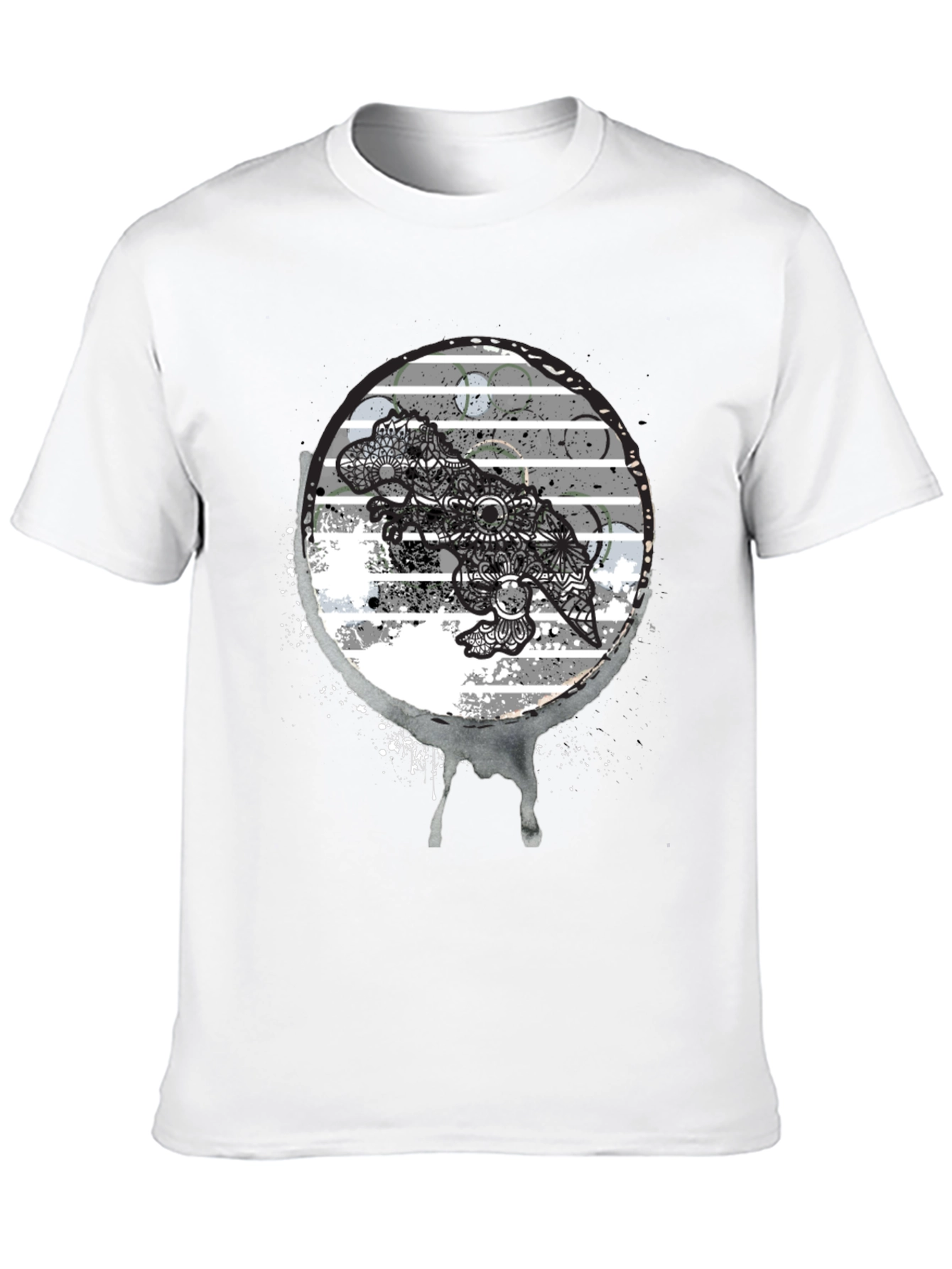 Dino Mandala Graphic Tee - Black T-Shirt