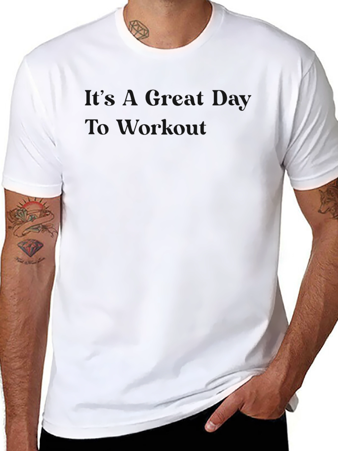Mens Solid Black Crew Neck T-Shirt