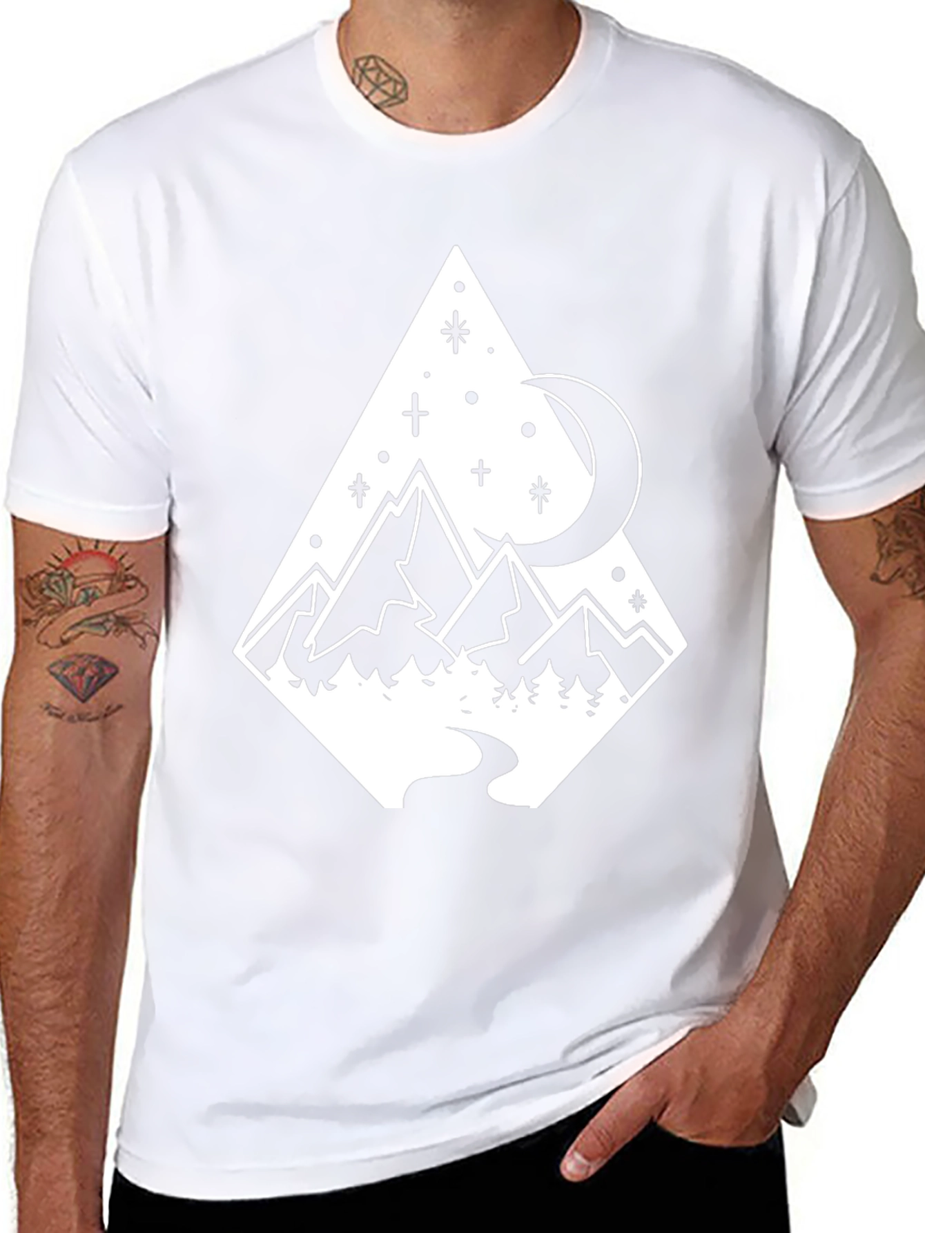 Mountain Moon Graphic Tee - Nature Lover T-Shirt