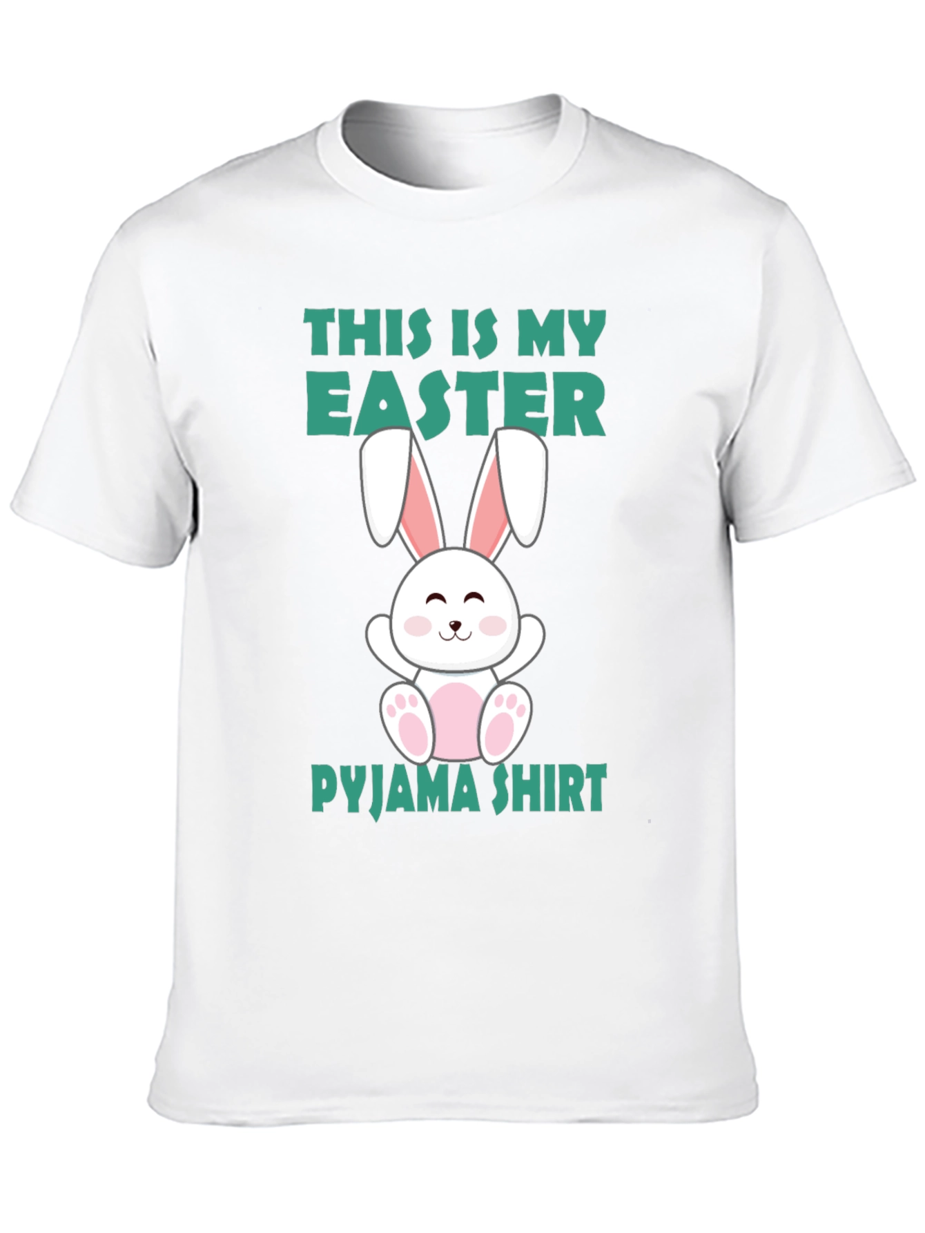 Easter Bunny Pajama Shirt - Black Cotton Tee