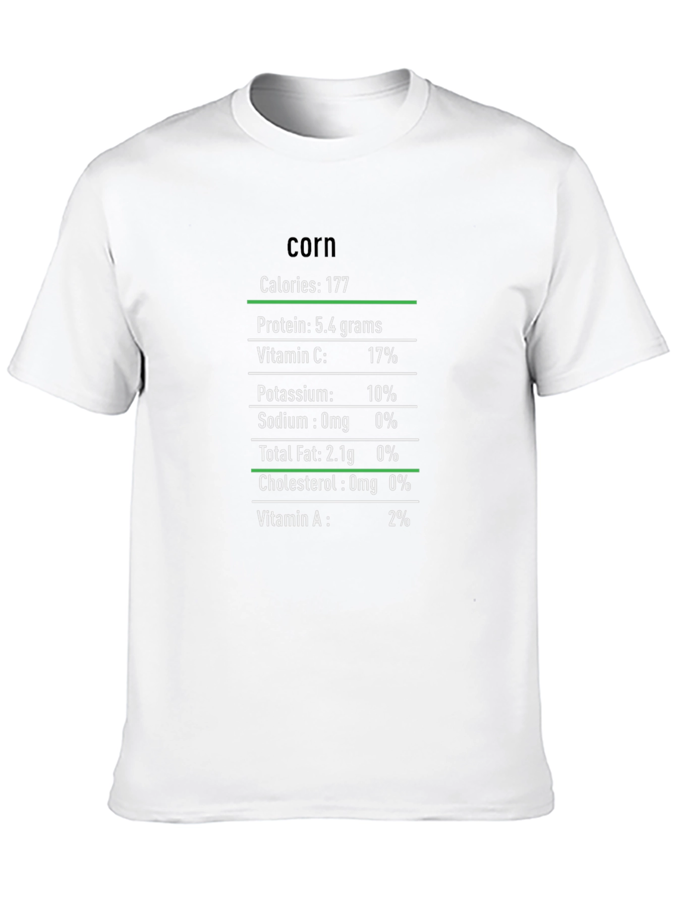 Corn Nutrition Facts Black T-Shirt