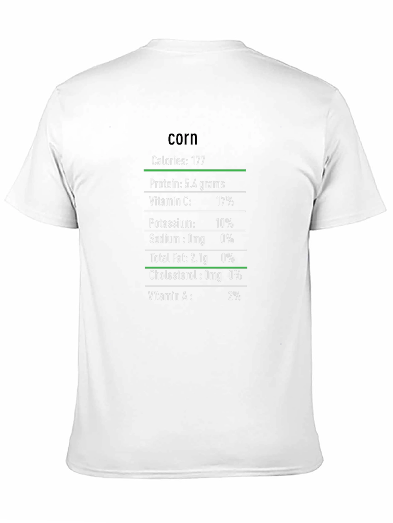 Corn Nutrition Facts Black T-Shirt