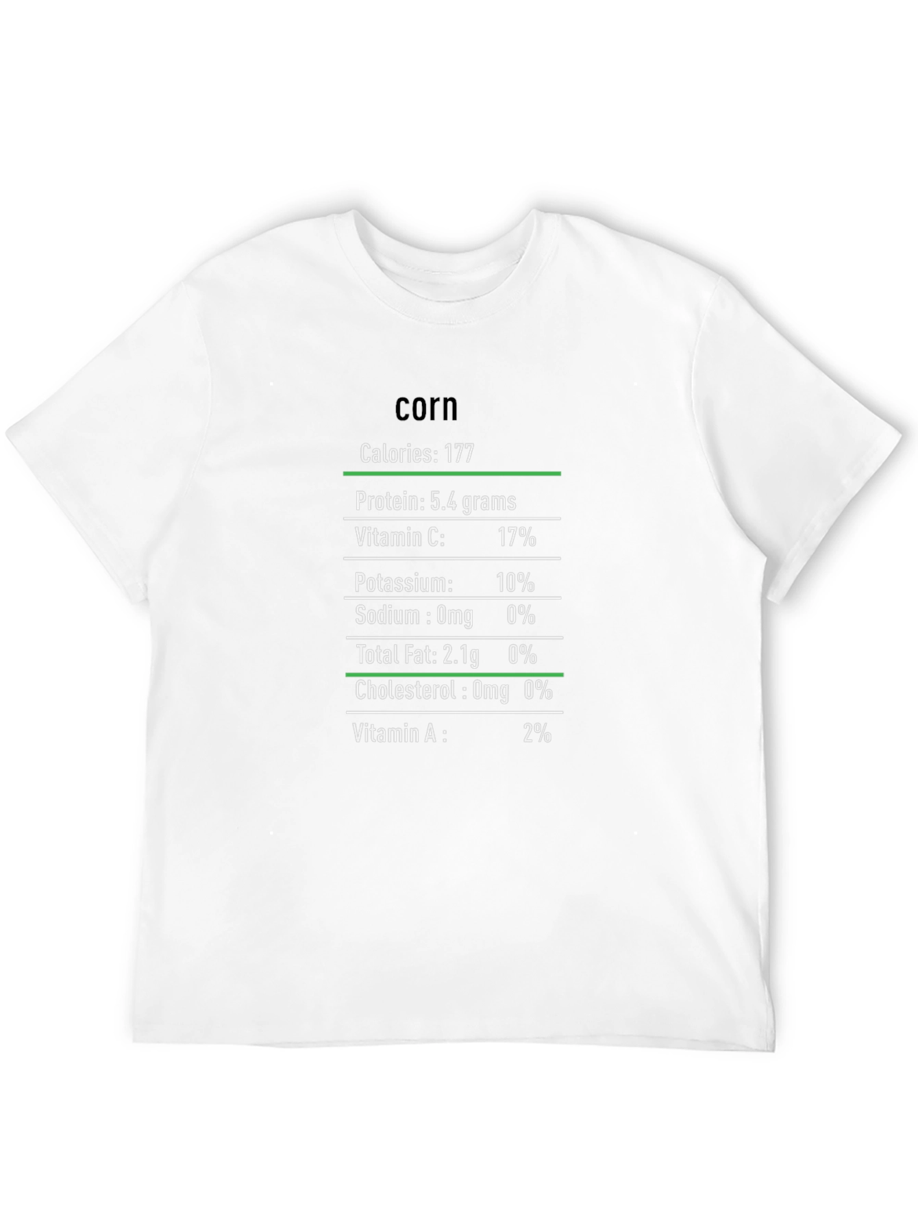 Corn Nutrition Facts Black T-Shirt