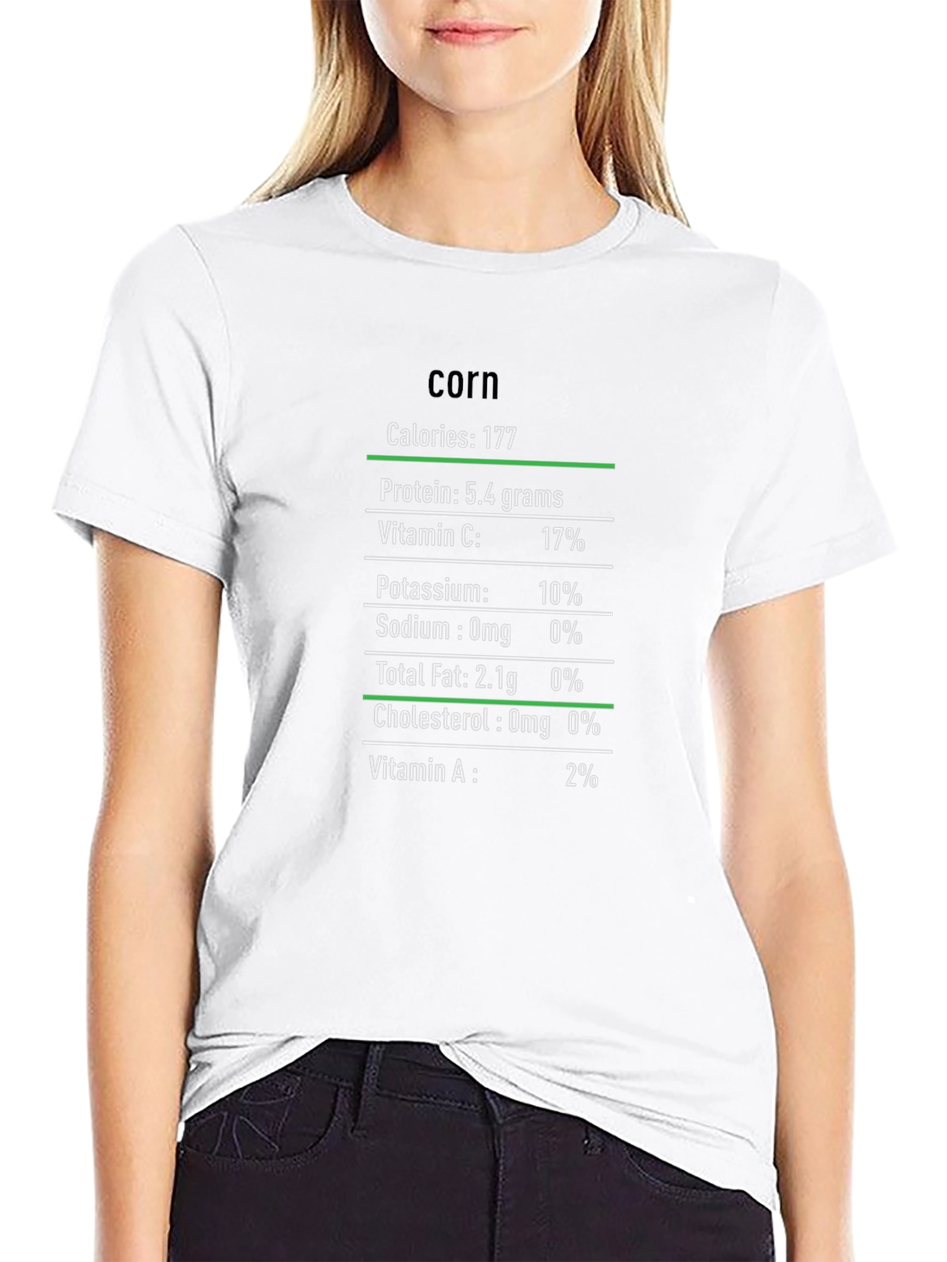 Corn Nutrition Facts Black T-Shirt
