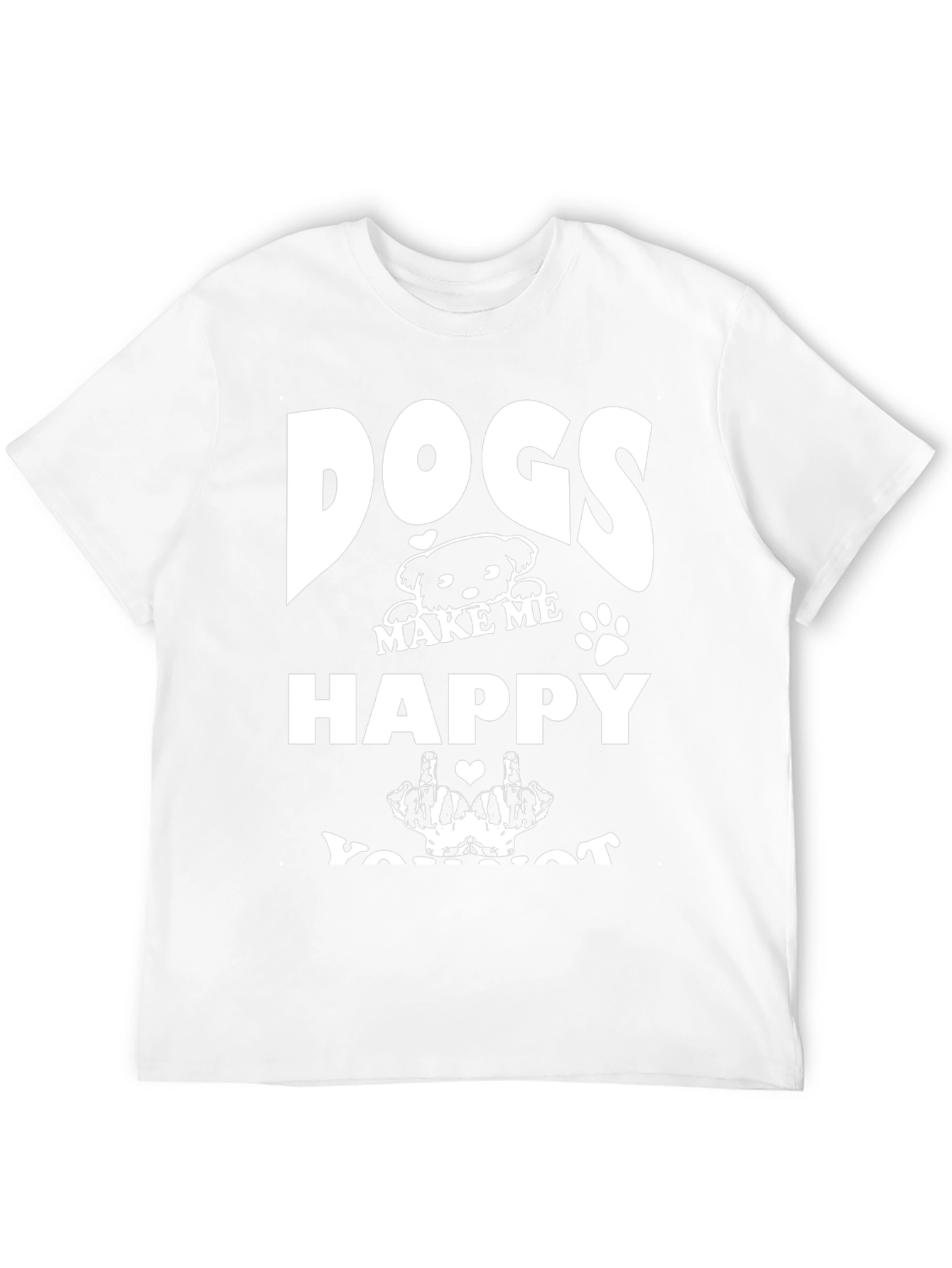 Dogs Make Me Happy Funny Graphic Tee