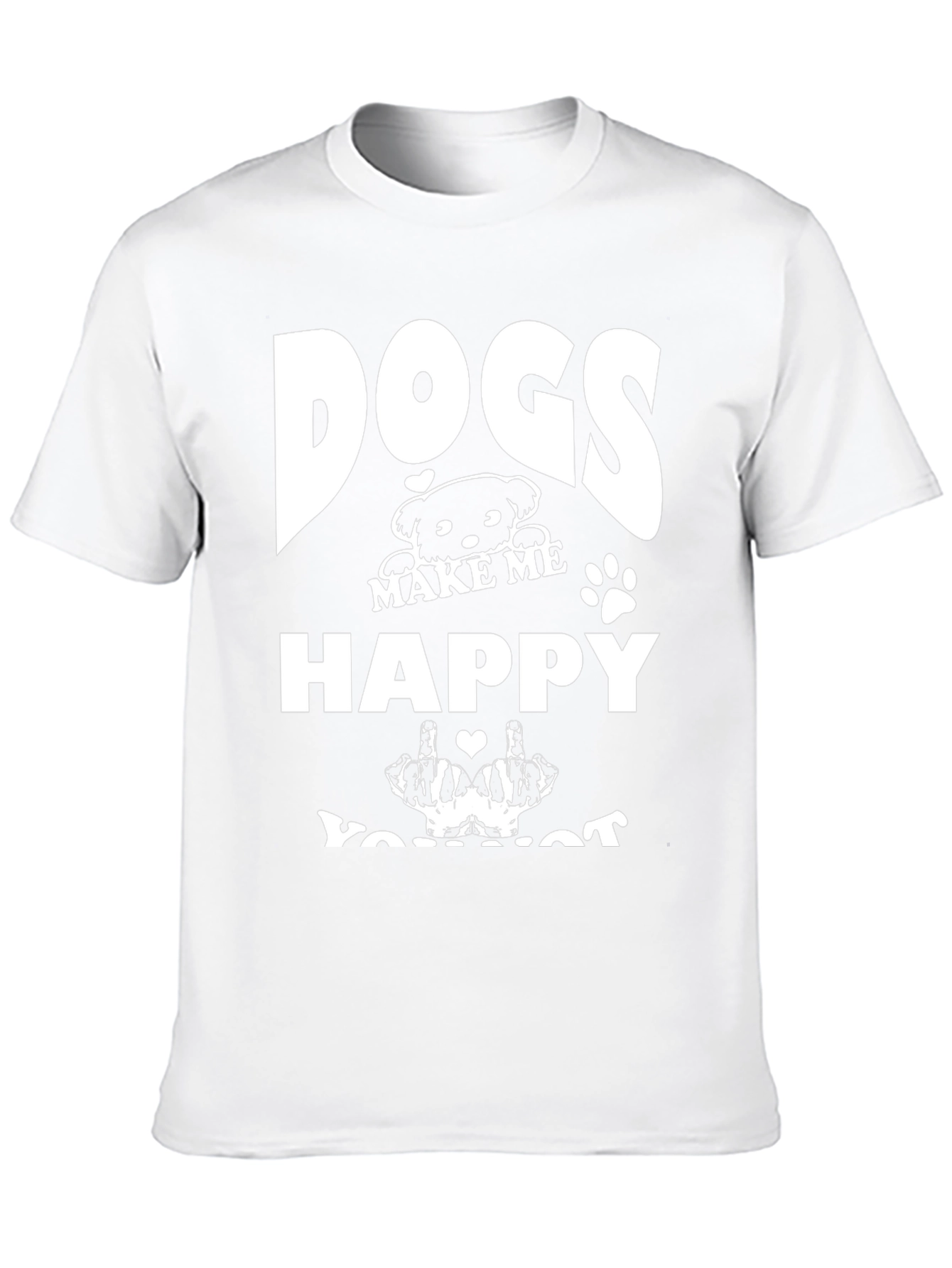 Dogs Make Me Happy Funny Graphic Tee