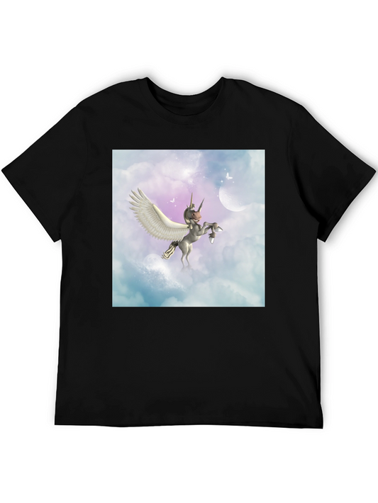 Winged Unicorn Graphic Tee - Fantasy Design