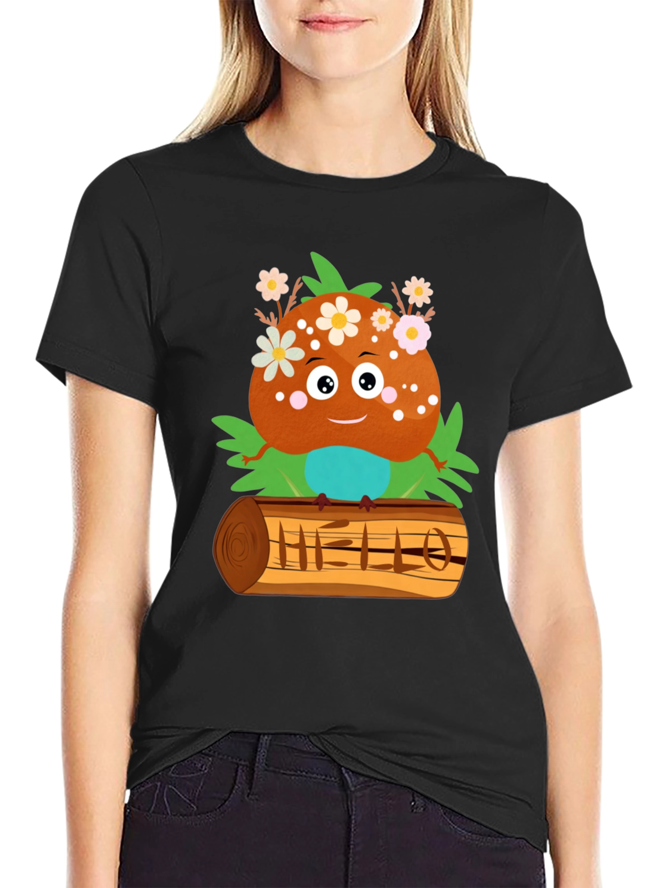Cute Cartoon Character Print T-Shirt