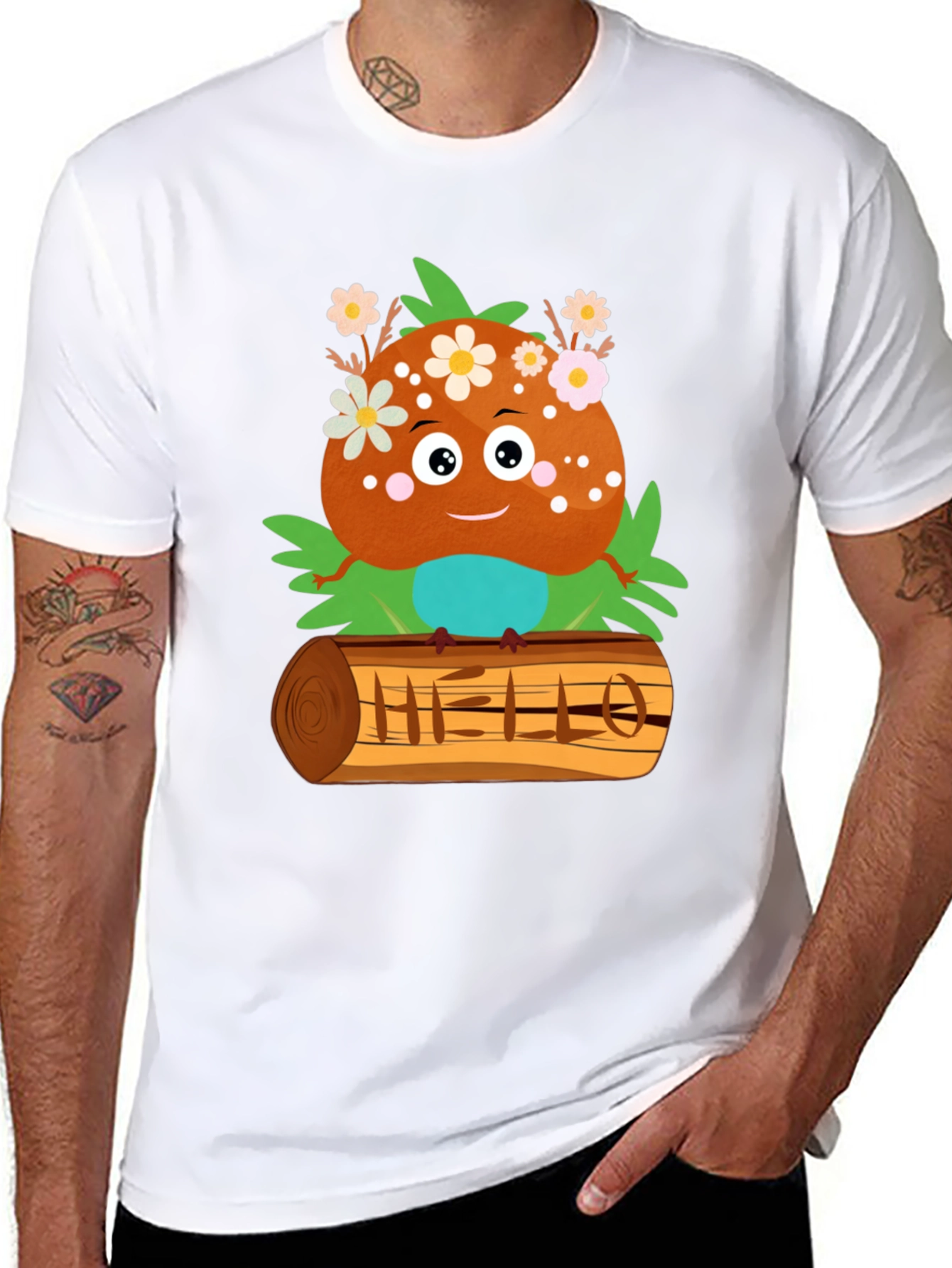 Cute Cartoon Character Print T-Shirt