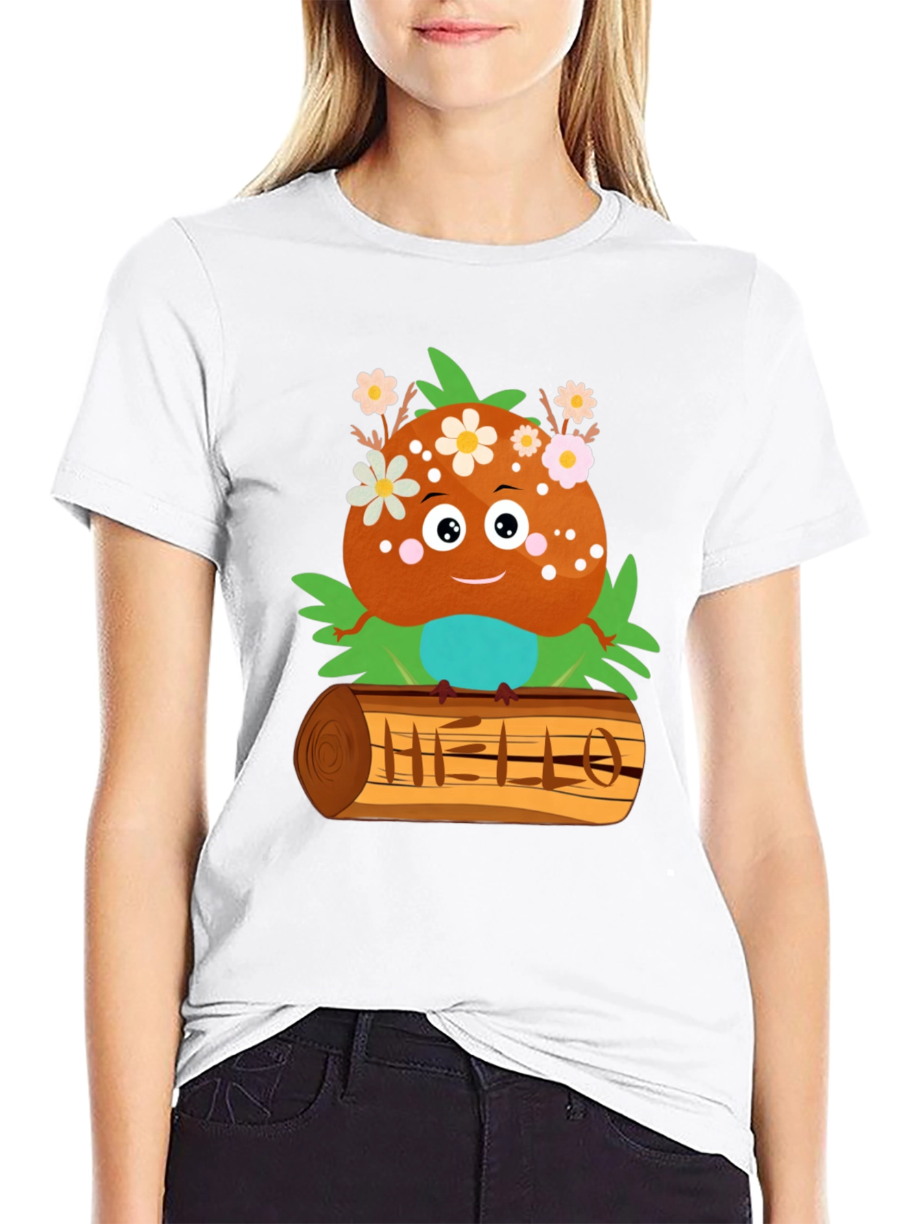 Cute Cartoon Character Print T-Shirt