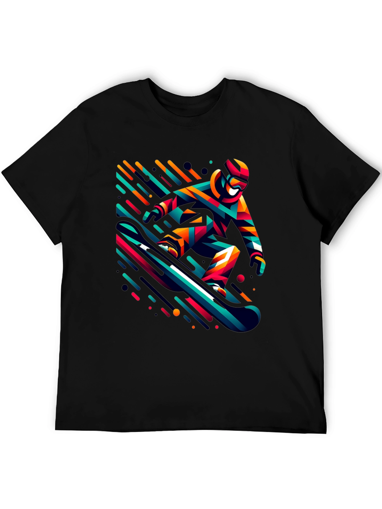 Cool Snowboarder Graphic Black T-Shirt