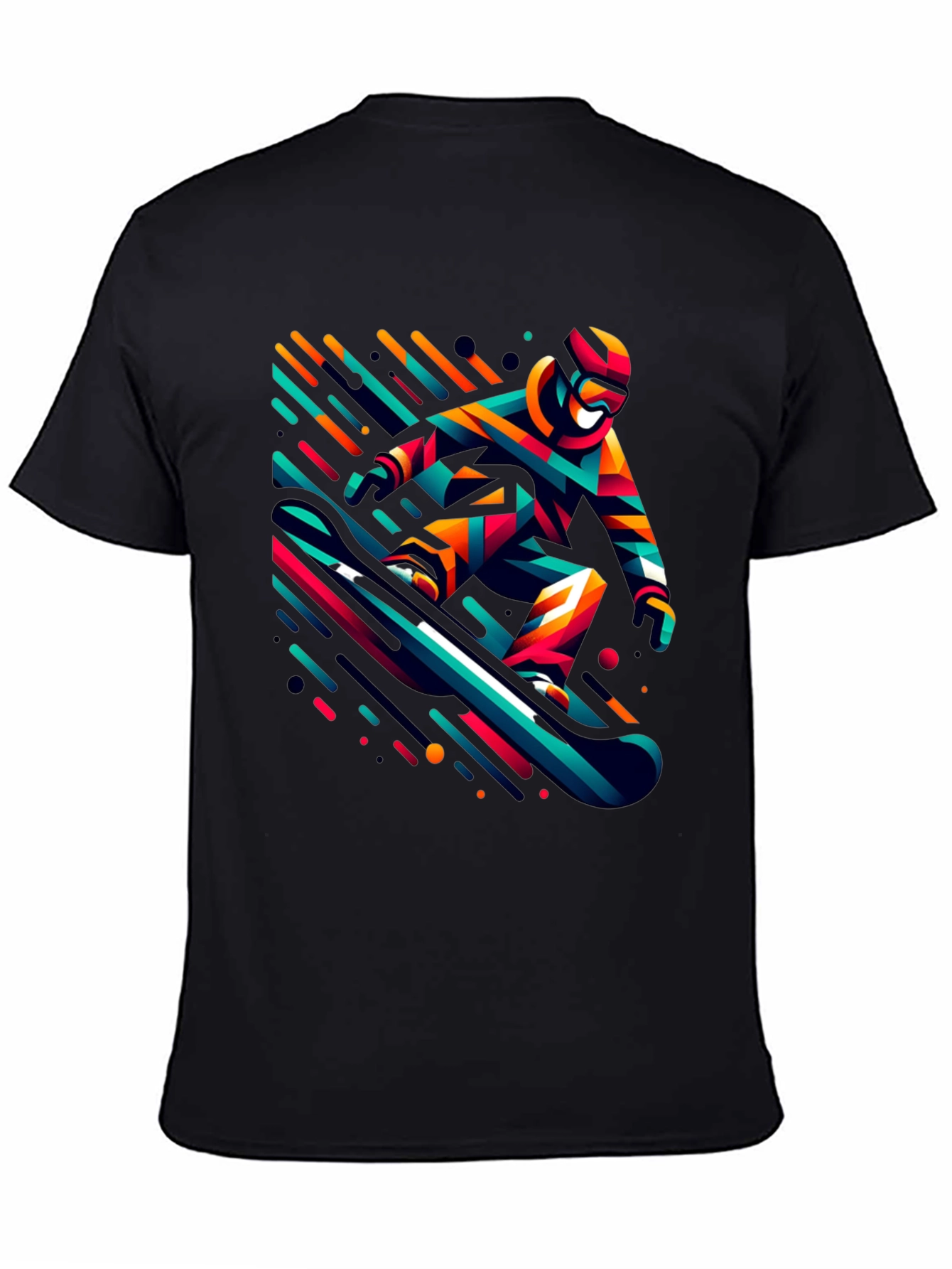 Cool Snowboarder Graphic Black T-Shirt