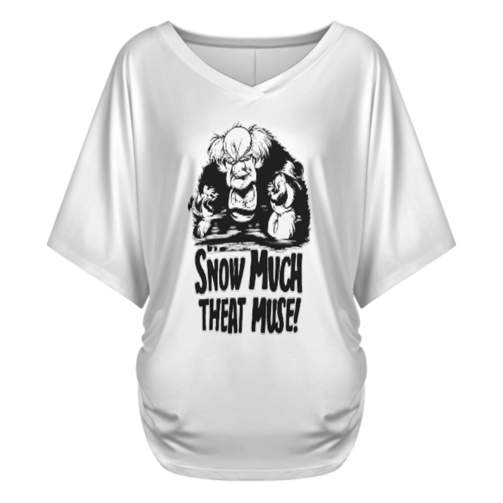 Snow Much Theat Muse – Funny Winter Cartoon Graphic T-Shirt(z1089)