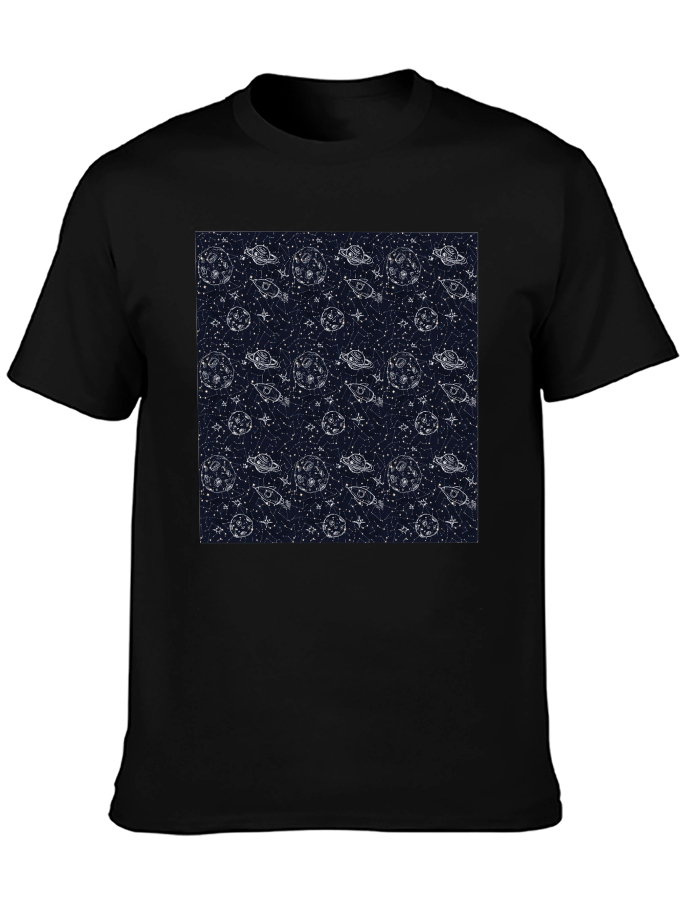 Space Pattern Crew Neck T-Shirt