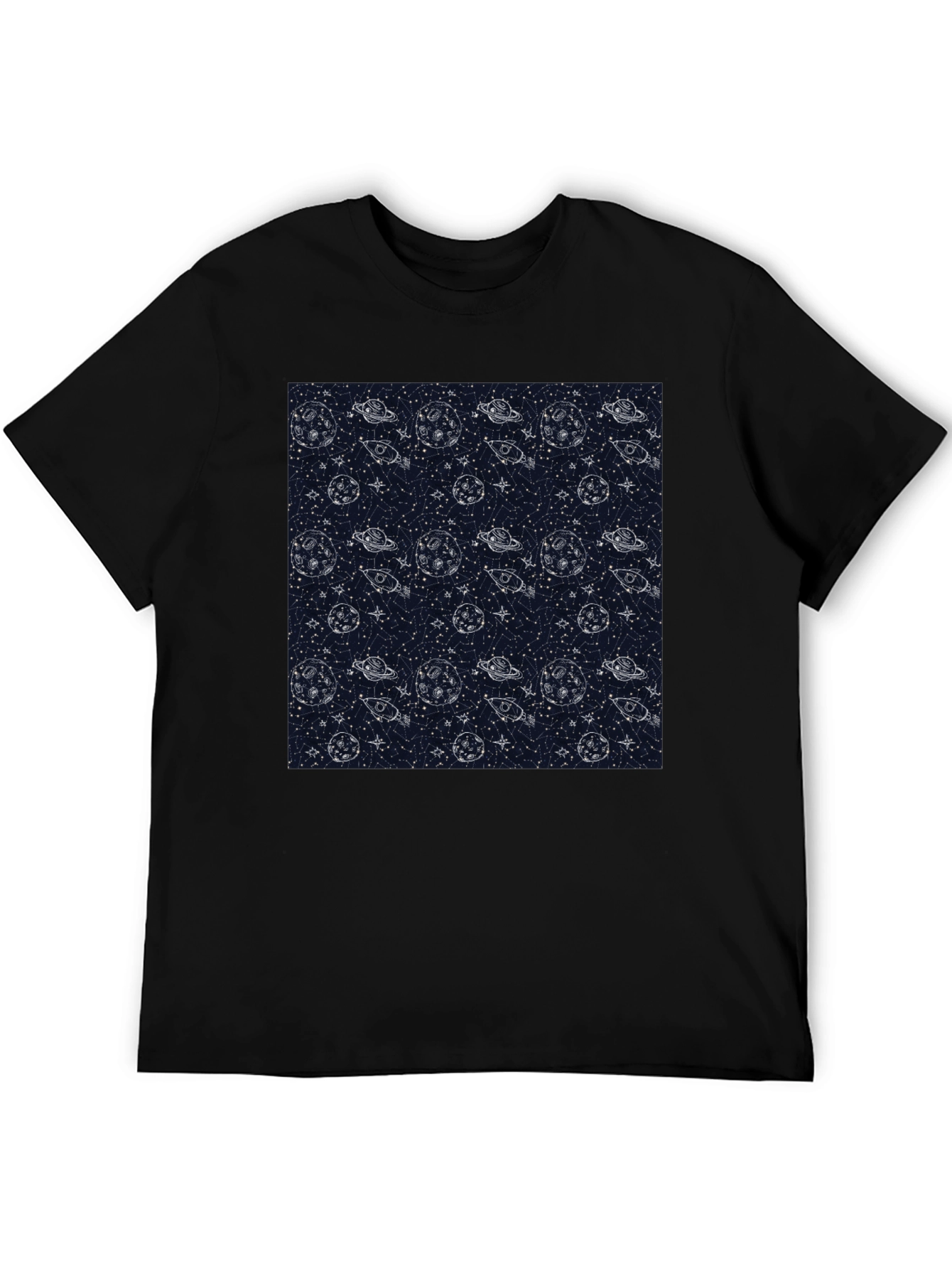 Space Pattern Crew Neck T-Shirt