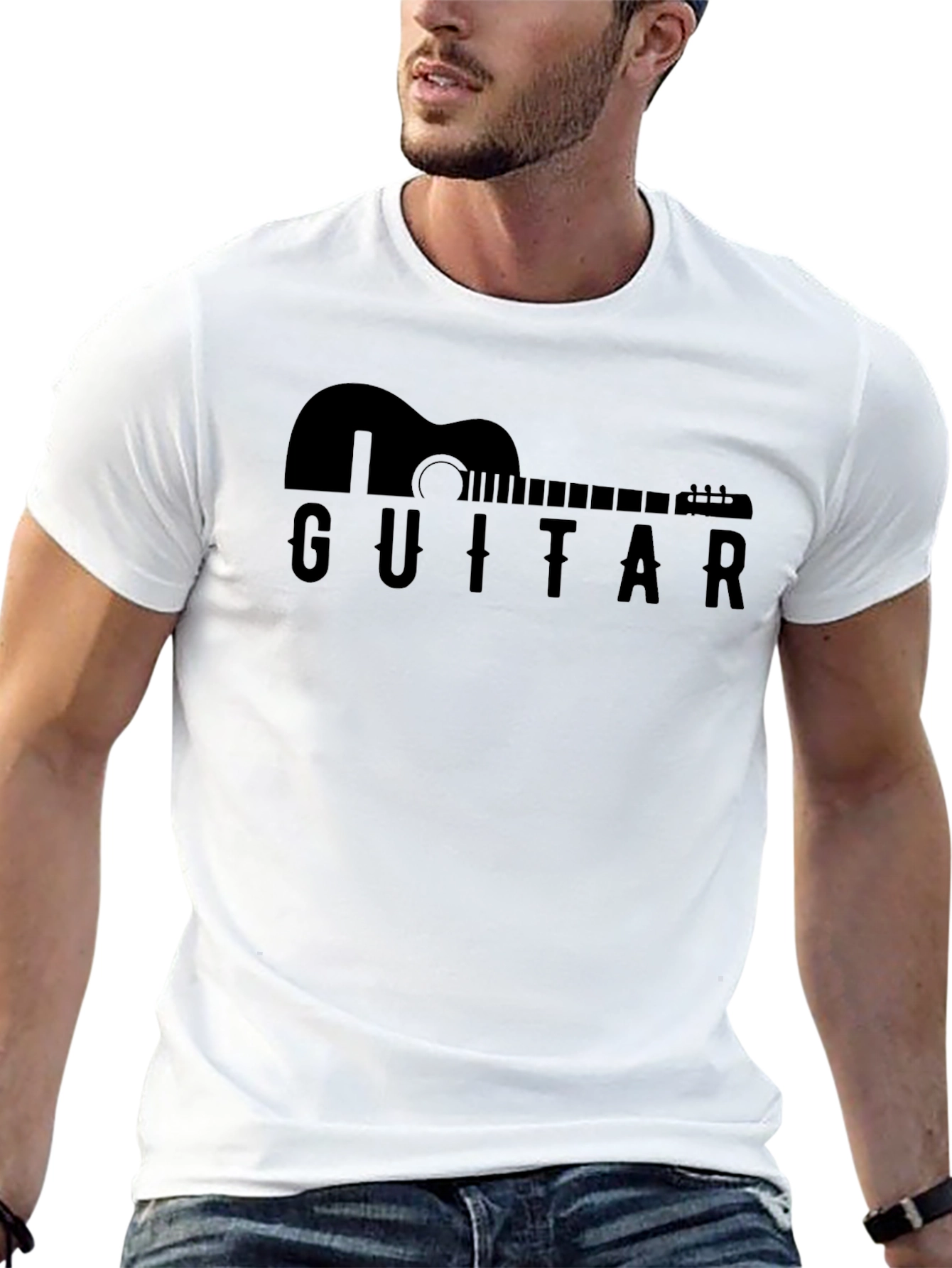 Guitar Silhouette Black T-Shirt