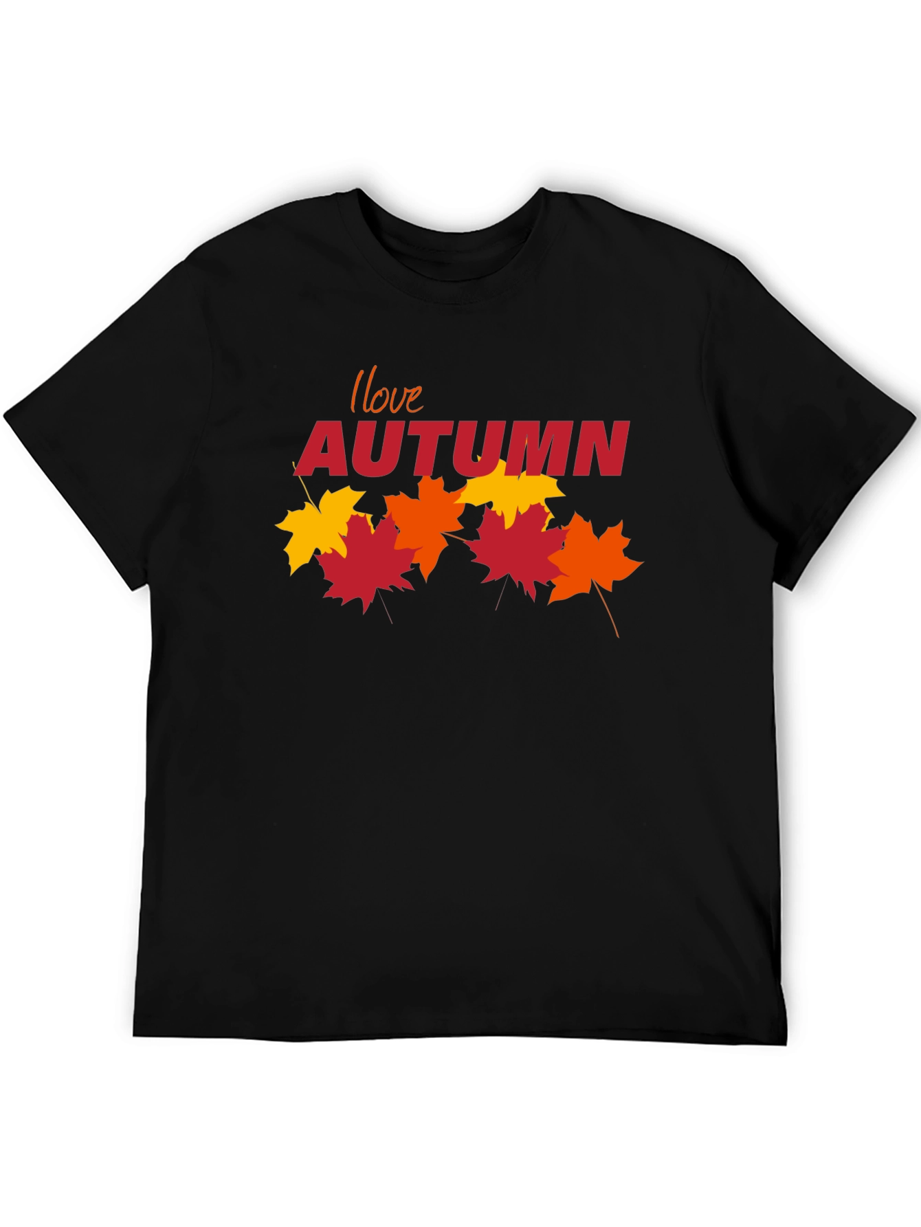 I Love Autumn Black T-Shirt