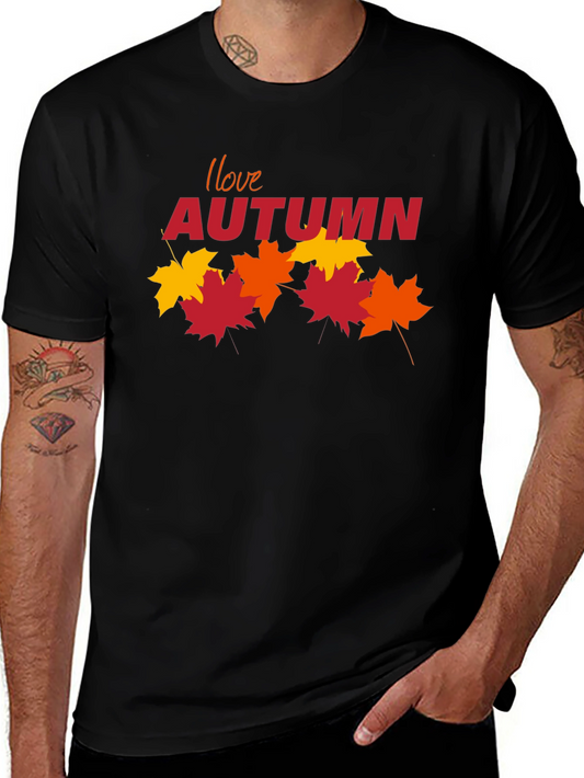I Love Autumn Black T-Shirt
