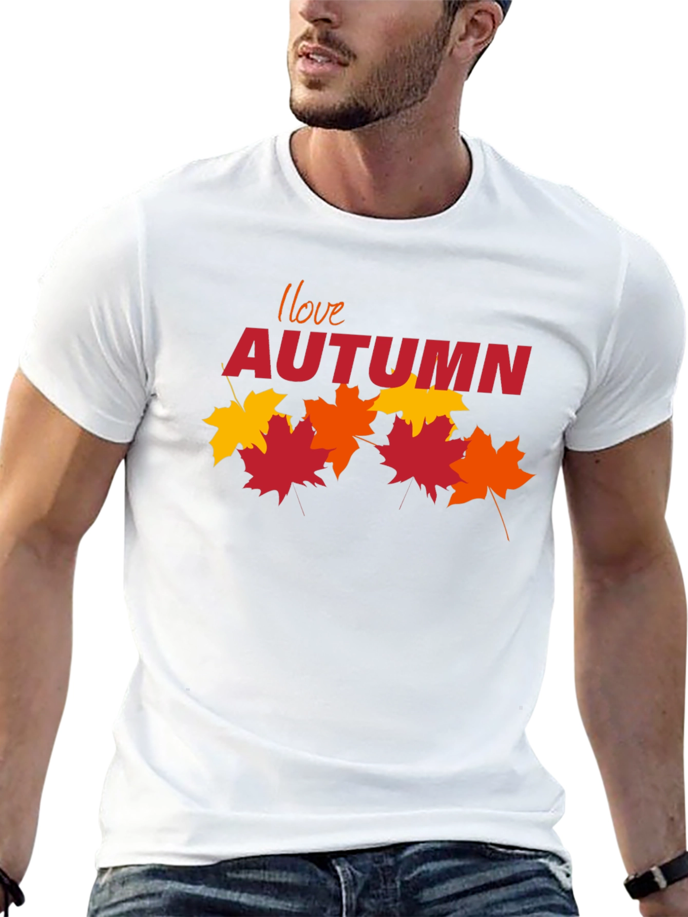 I Love Autumn Black T-Shirt
