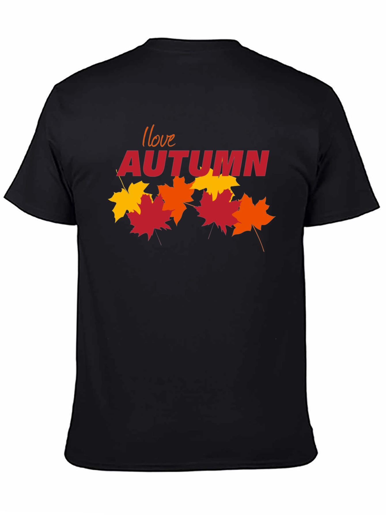 I Love Autumn Black T-Shirt
