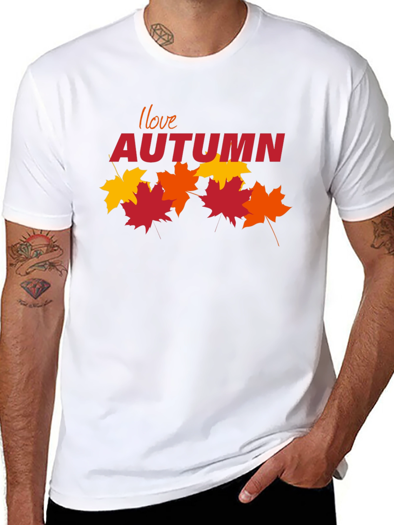 I Love Autumn Black T-Shirt