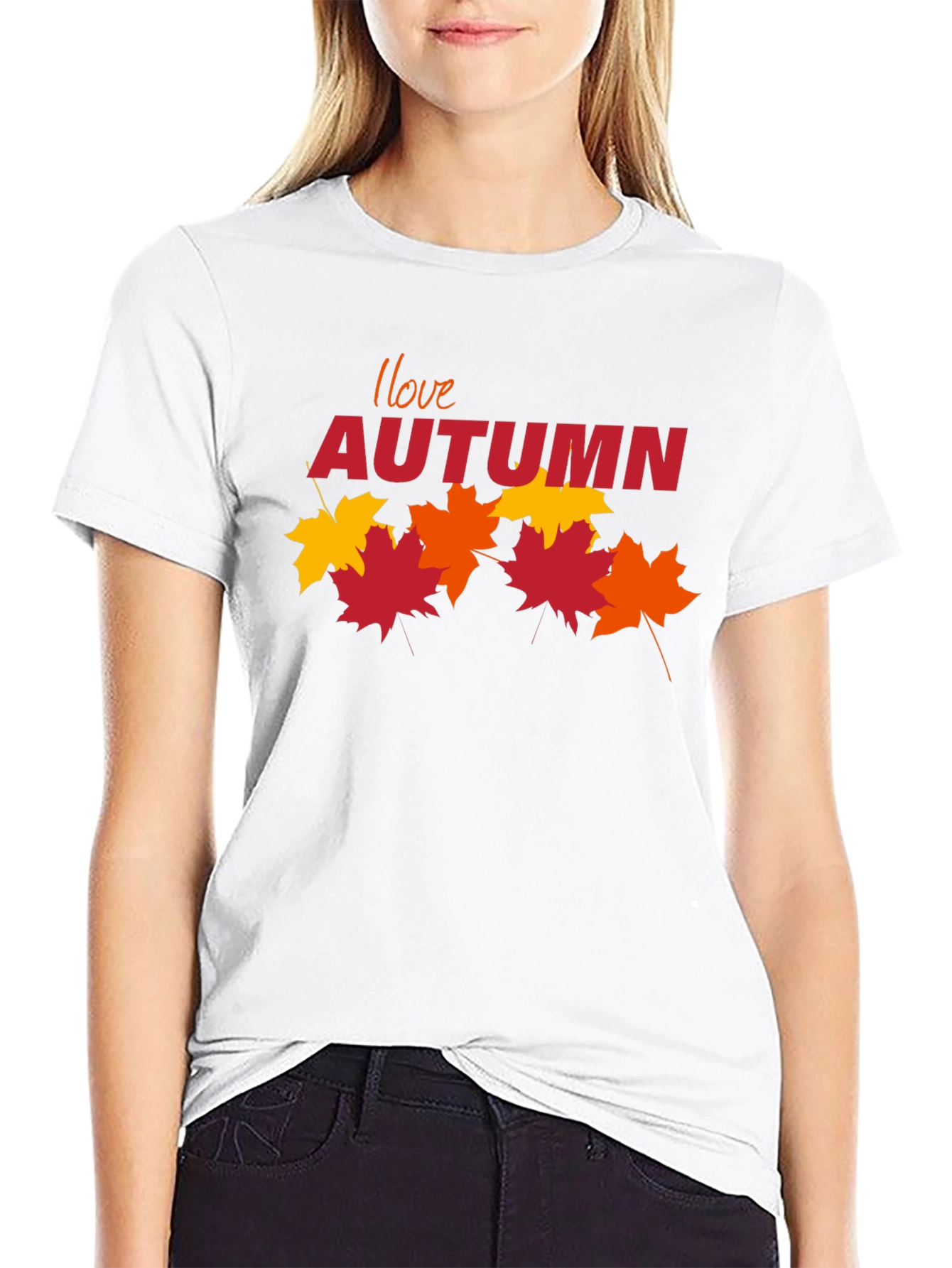 I Love Autumn Black T-Shirt