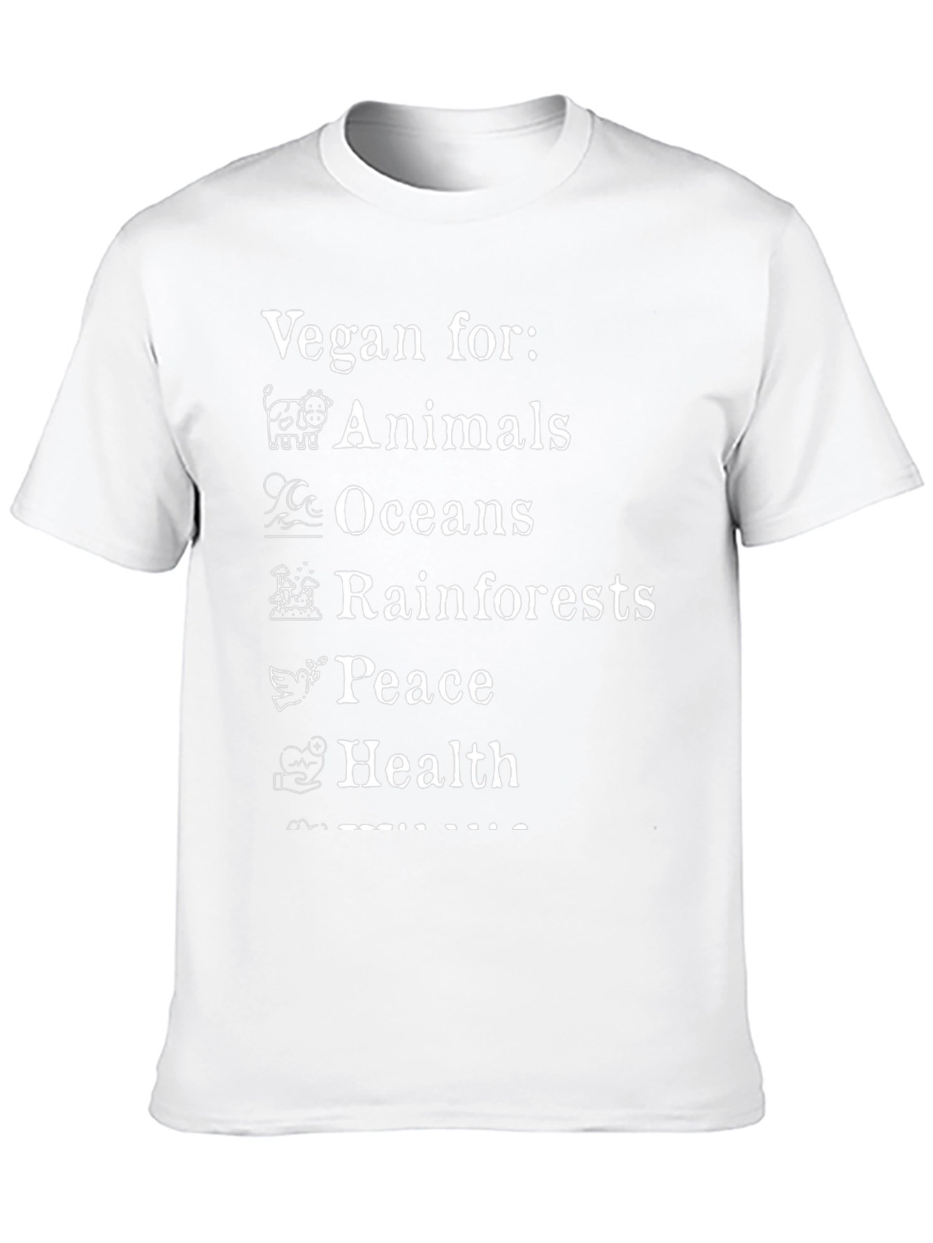 Vegan For Animals Oceans Peace Health T-Shirt