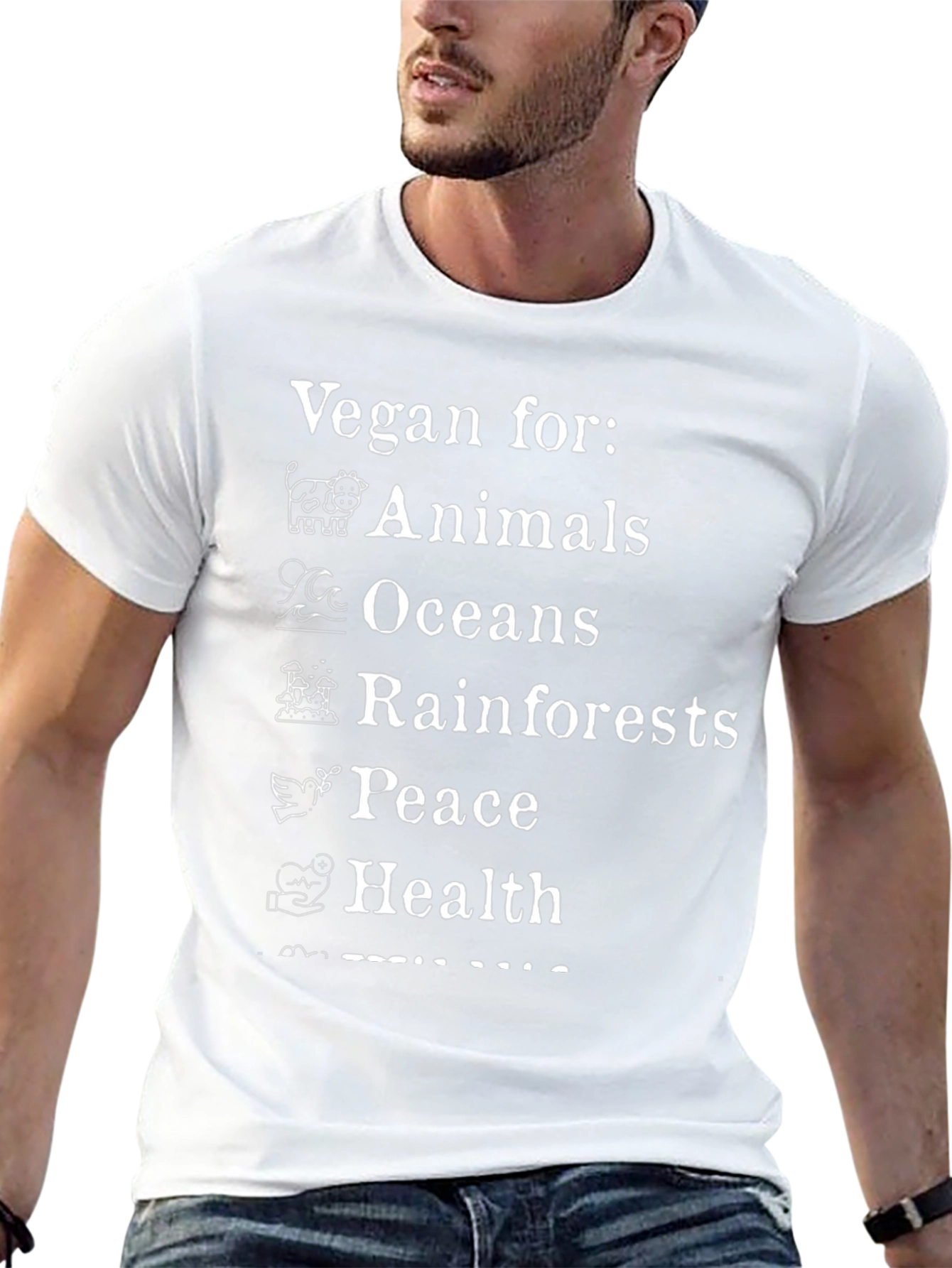 Vegan For Animals Oceans Peace Health T-Shirt