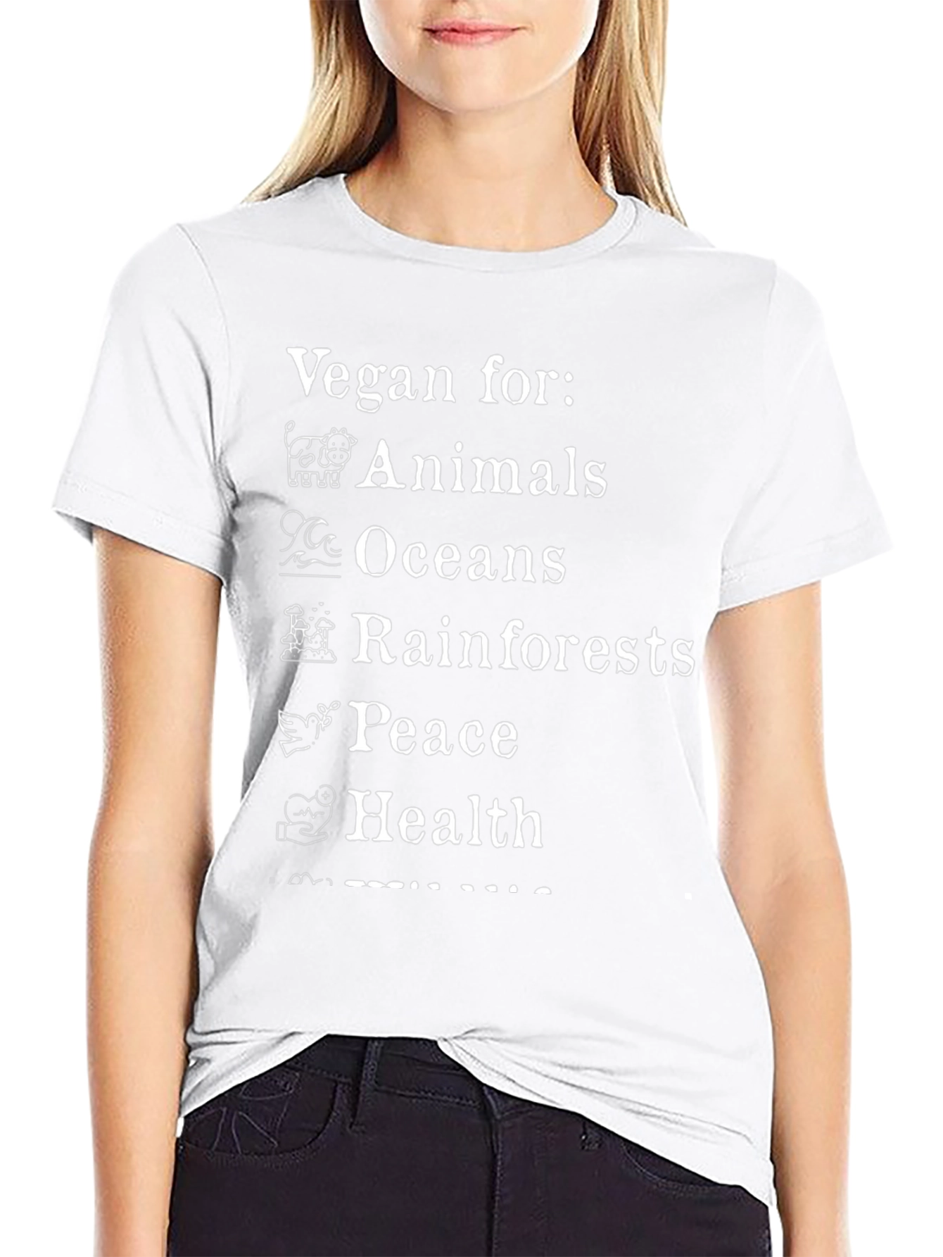 Vegan For Animals Oceans Peace Health T-Shirt