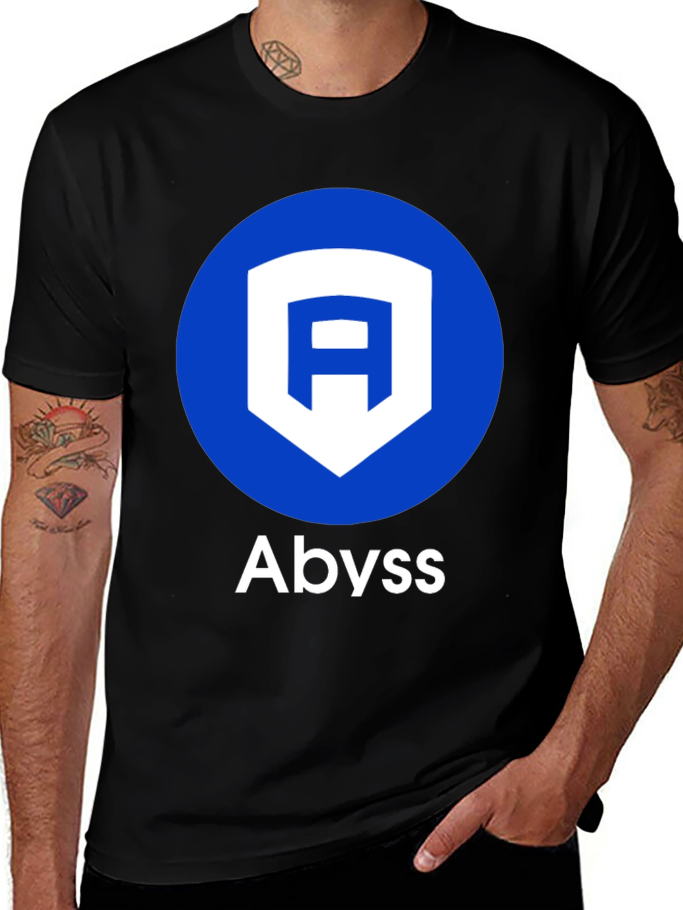 Abyss Logo Graphic Tee - Casual Black T-Shirt
