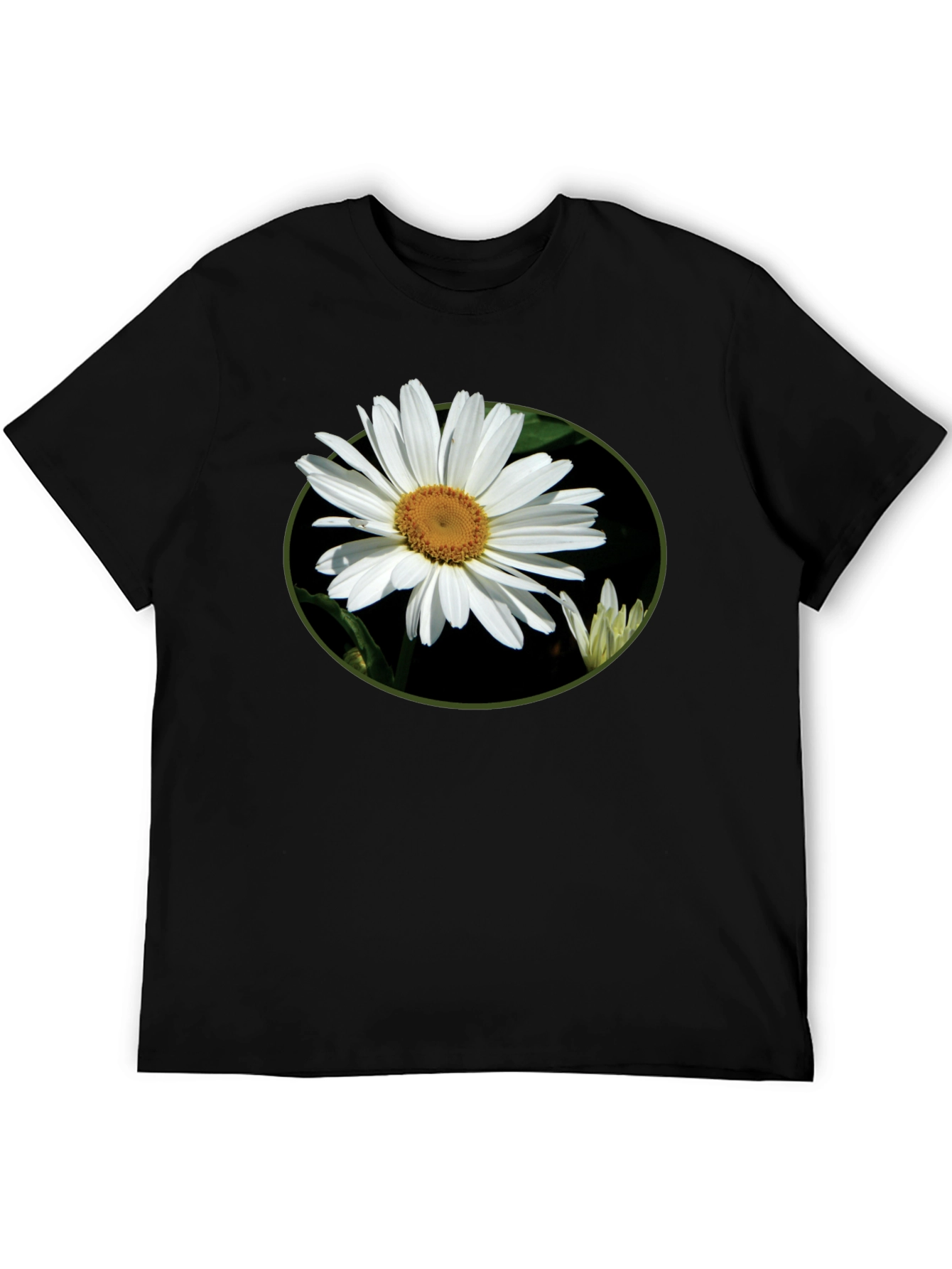 Daisy Flower Graphic Tee - Casual Black T-Shirt