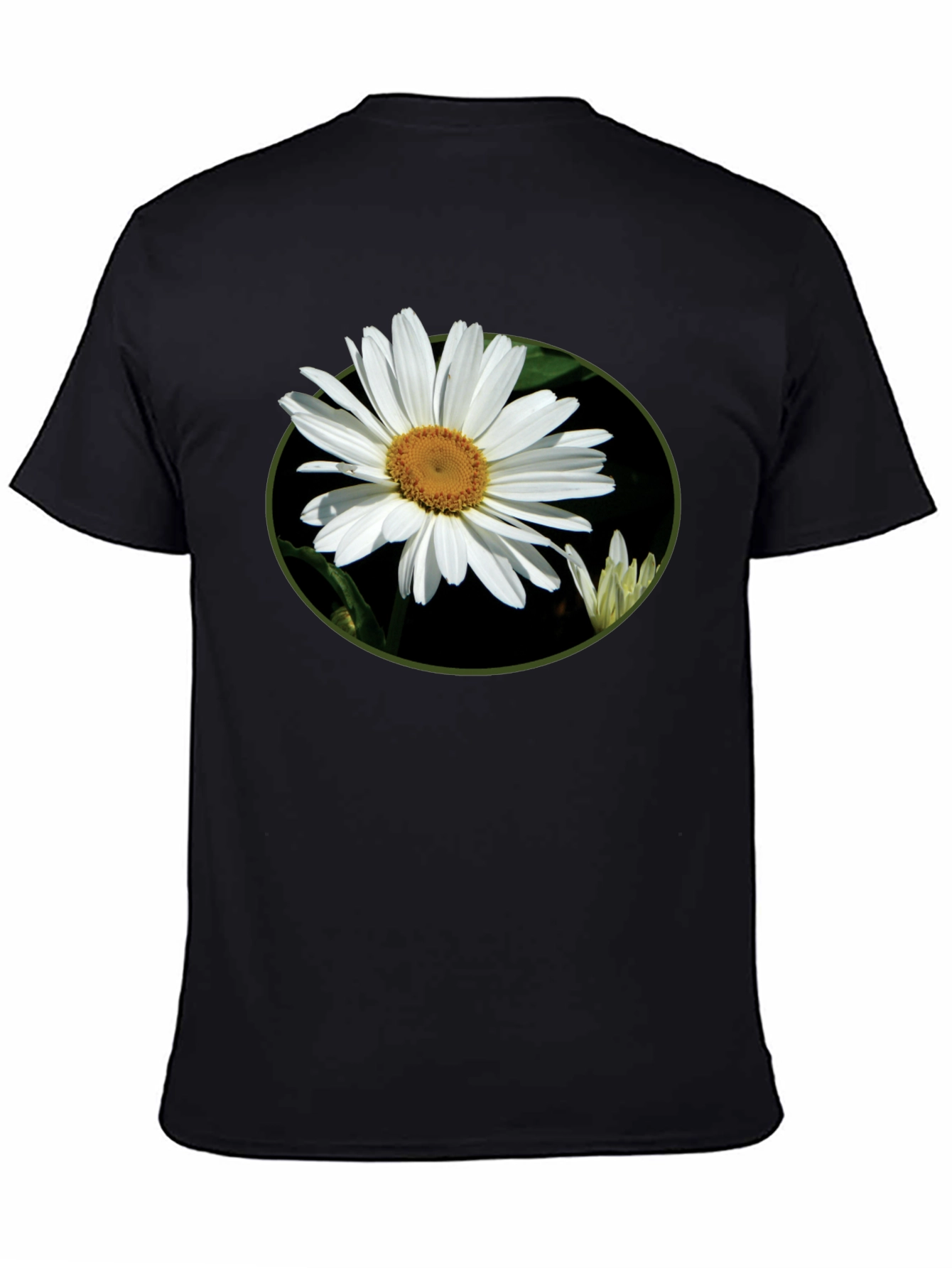 Daisy Flower Graphic Tee - Casual Black T-Shirt