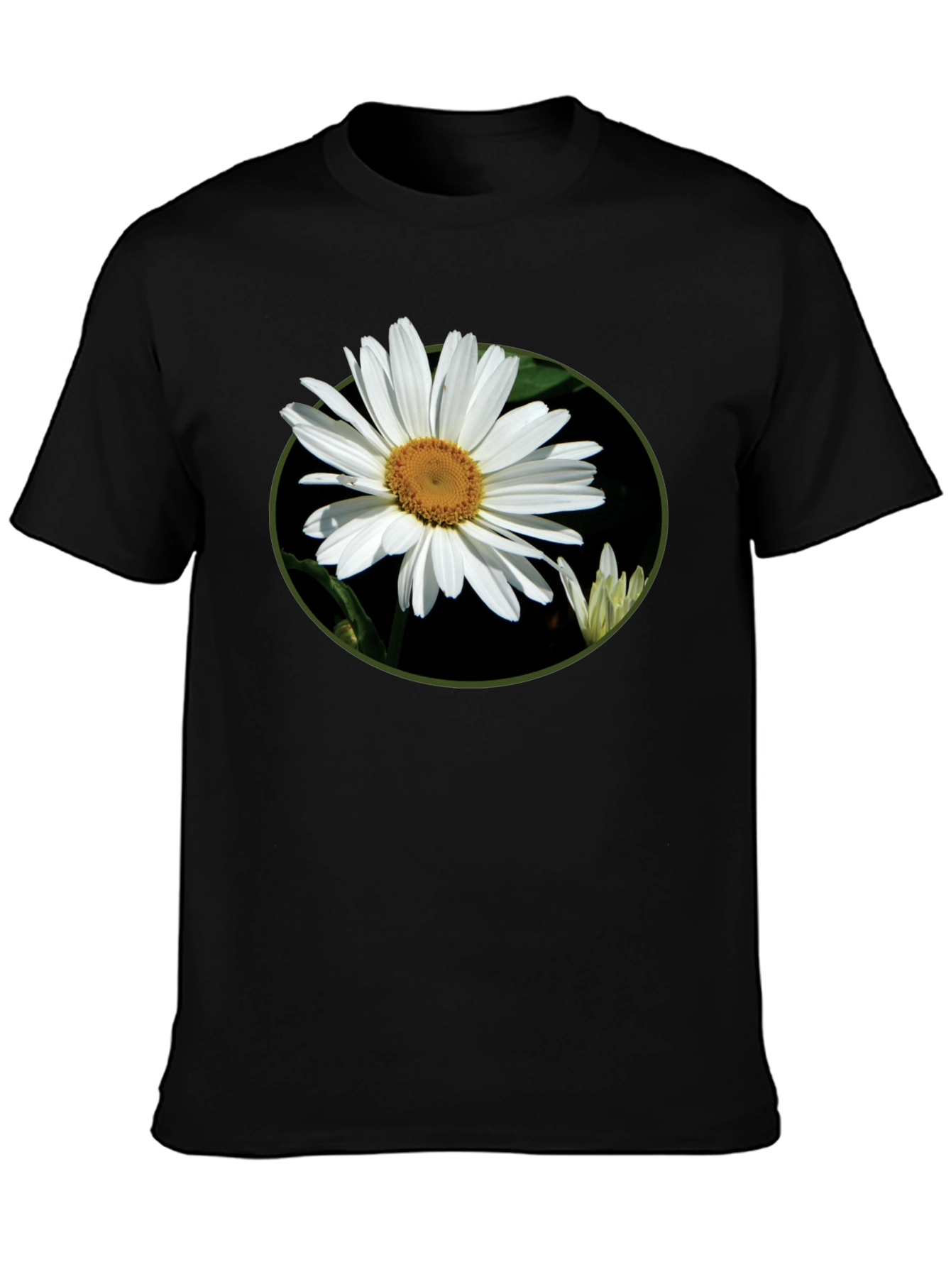 Daisy Flower Graphic Tee - Casual Black T-Shirt