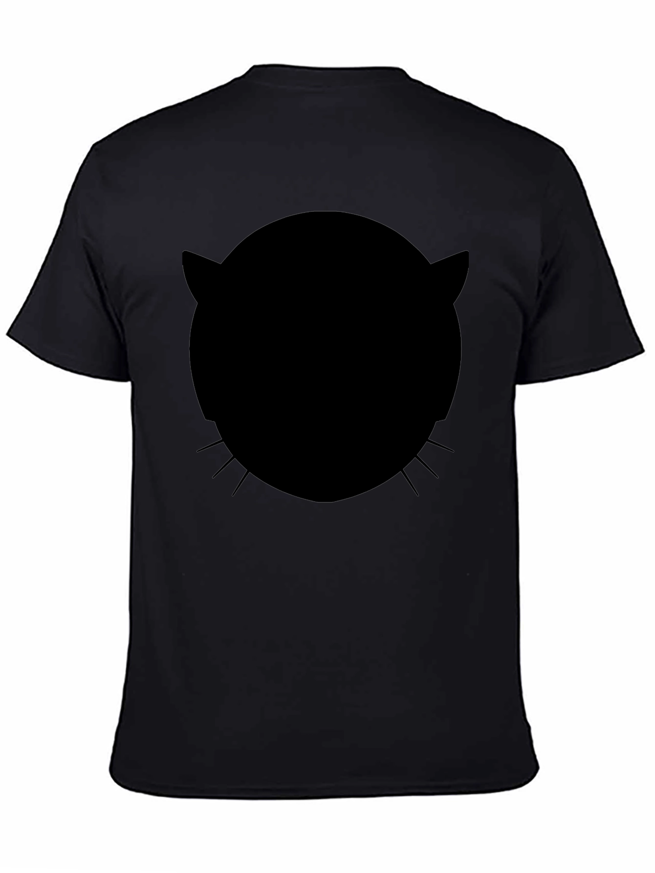 Mystery Cat Silhouette Black T-Shirt